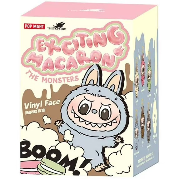 POP MART The Monsters Labubu "Delicious Macaron" Vinyl Face Plush Blind Box Keychain 6.7in Random Poseable Figure Collectible Home Decor - Single Box