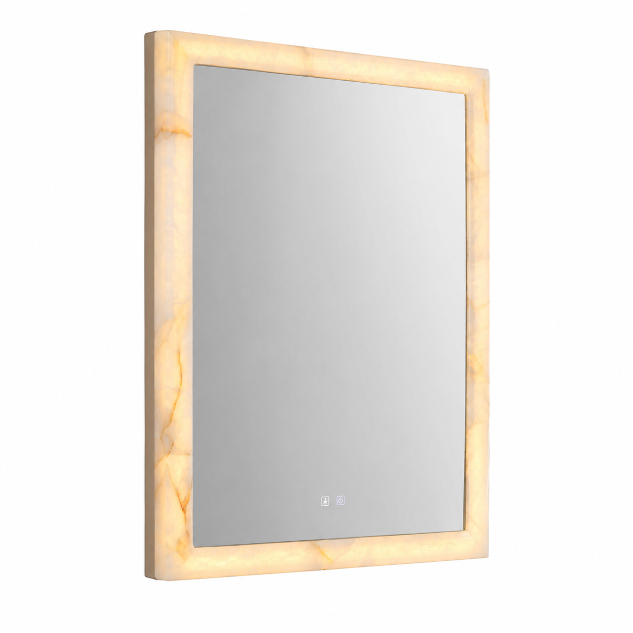 Moorizon Calista Rectangular W47"×H37" Natural Calcite LED Lighted Mirror, 2400K Ultra-Warm Dimmable Hardwired, for Dry Bathrooms, Vanities, Entryways, Hotels & Commercial Spaces detail image 3