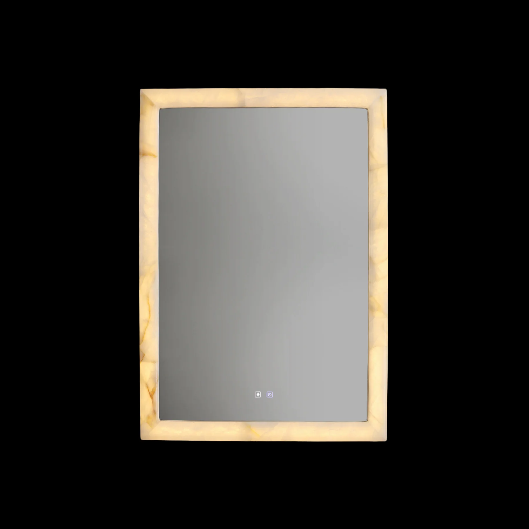 Moorizon Calista Rectangular W47"×H37" Natural Calcite LED Lighted Mirror, 2400K Ultra-Warm Dimmable Hardwired, for Dry Bathrooms, Vanities, Entryways, Hotels & Commercial Spaces detail image 5