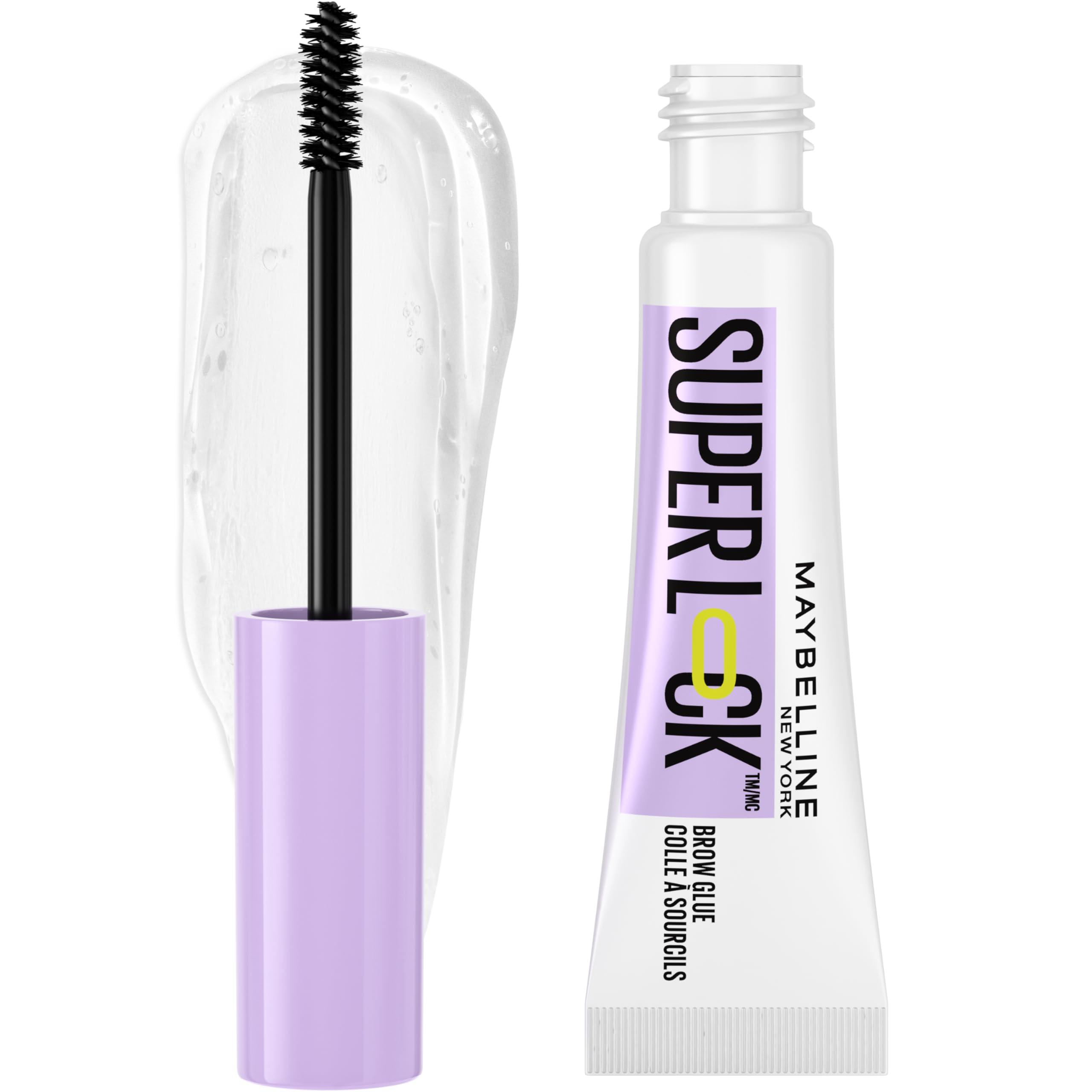 Maybelline Super Lock Brow Glue Gel para Cejas, Gel Ligero de Fijación Hasta 24 H, Transp. , 1 Unidad