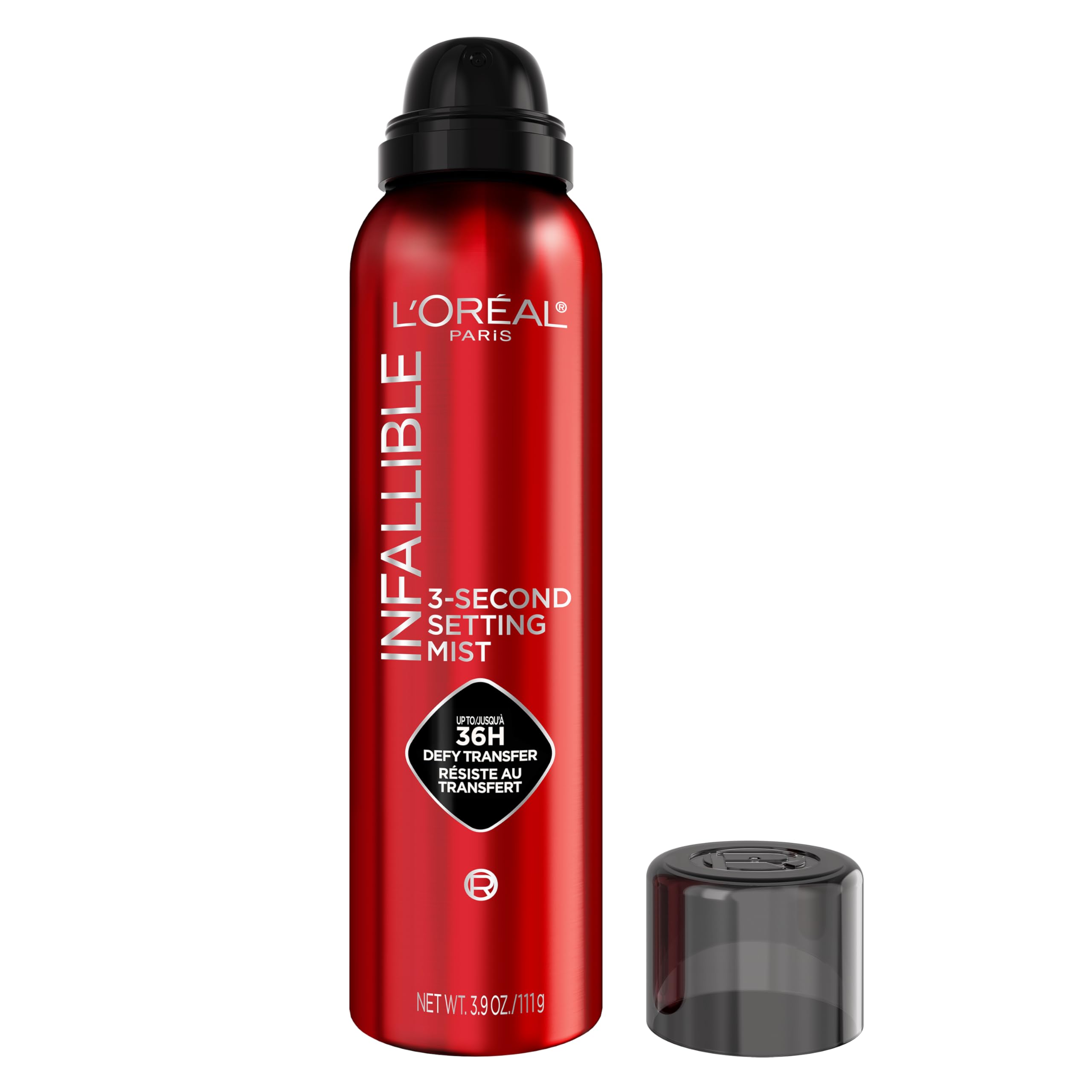 L'Oreal Paris Infallible XL Spray Fijador de Maquillaje 3 Segundos, Niebla Microfina para hasta 36 Horas de Duración, Transparente, 115 ml