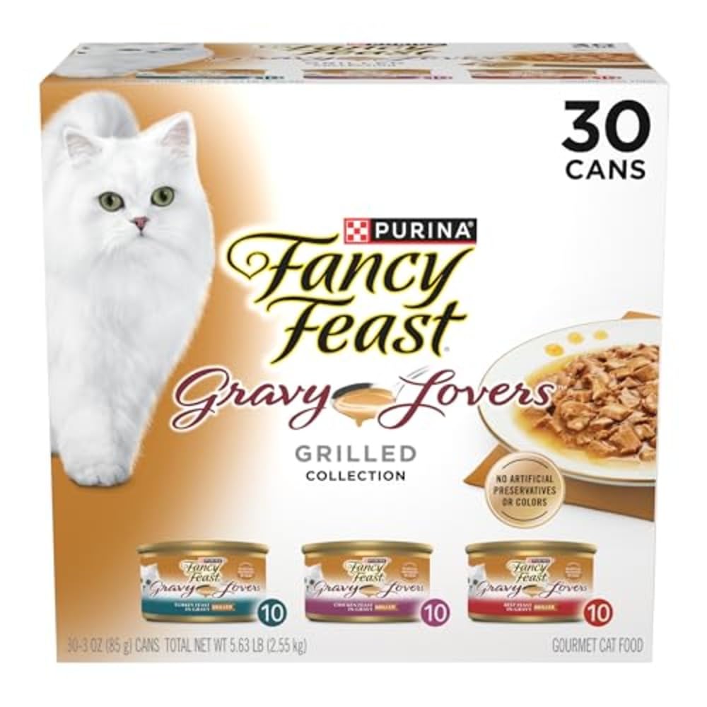 Purina Fancy Feast Gravy Lovers Wet Cat Food, 3 oz Cans, 30-Pack