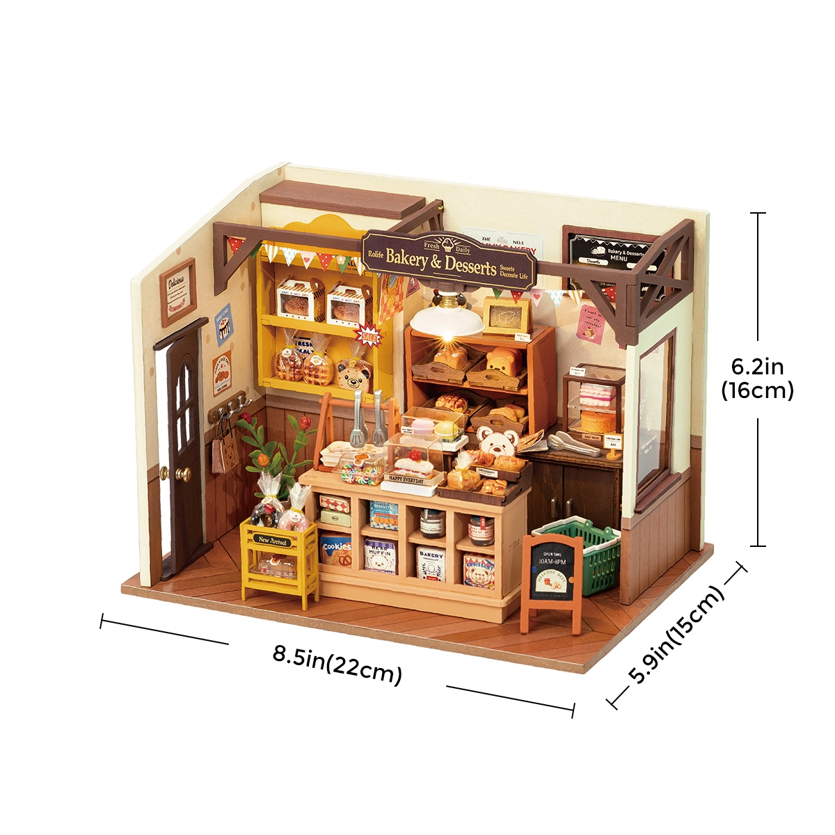 Rolife Becka’s Baking House DIY Miniature House, Handmade Assembly Miniature Scene Model with Lights, Creative Gift detail image 1
