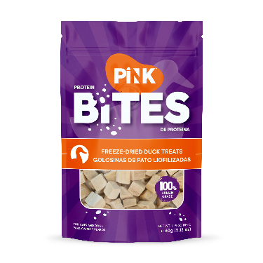 PINK MOMENTS Freeze-Dried Duck Cubes for Cats & Dogs 60g | 100% Whole-Cut Duck Freeze-Dried Pet Treats | Training Rewards, Meal Topper, Snack Bits