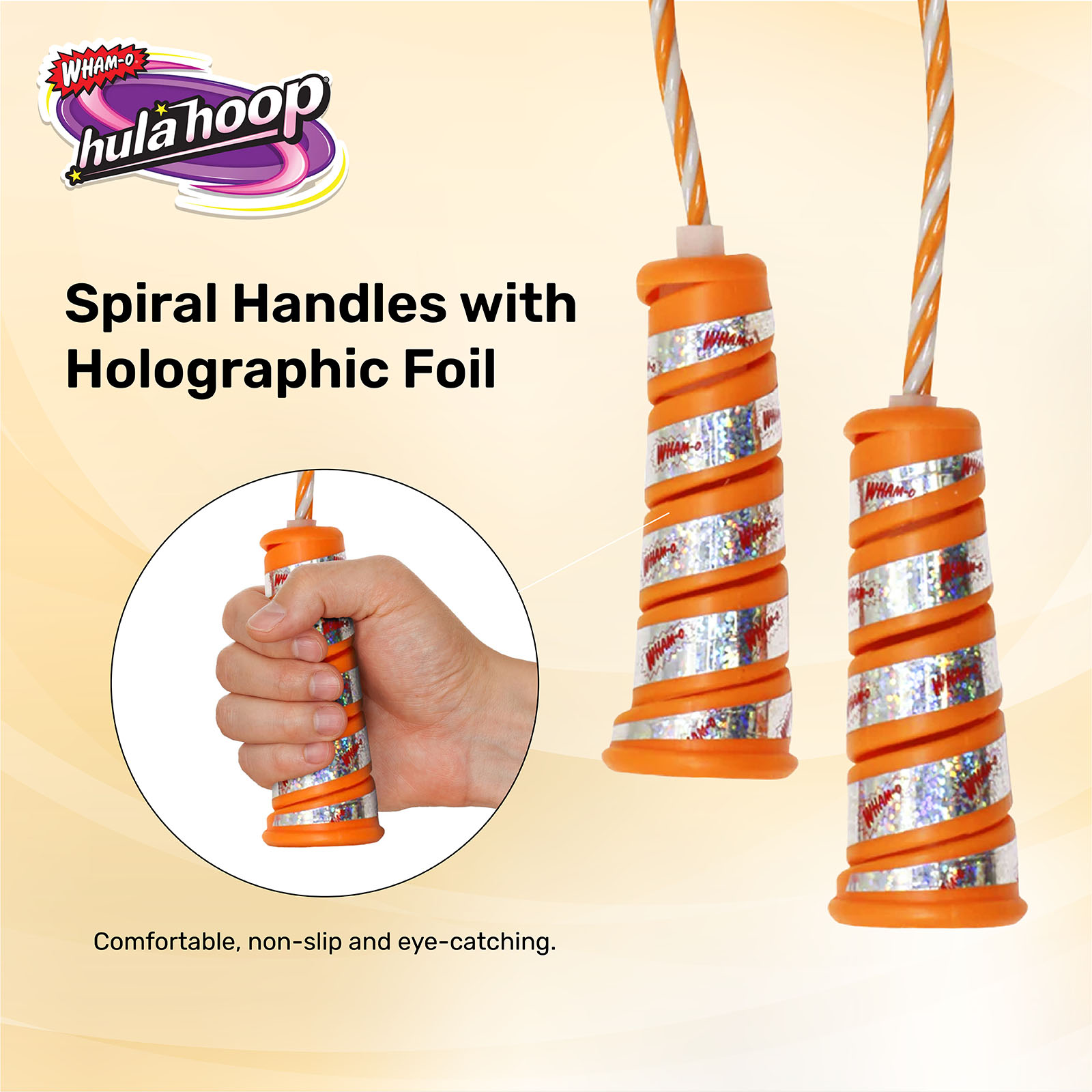Wham-O Hula Hoop Jump Rope Portable Cardio Training Equipment Jump Rope Outdoor Fitness - Orange detail image 3