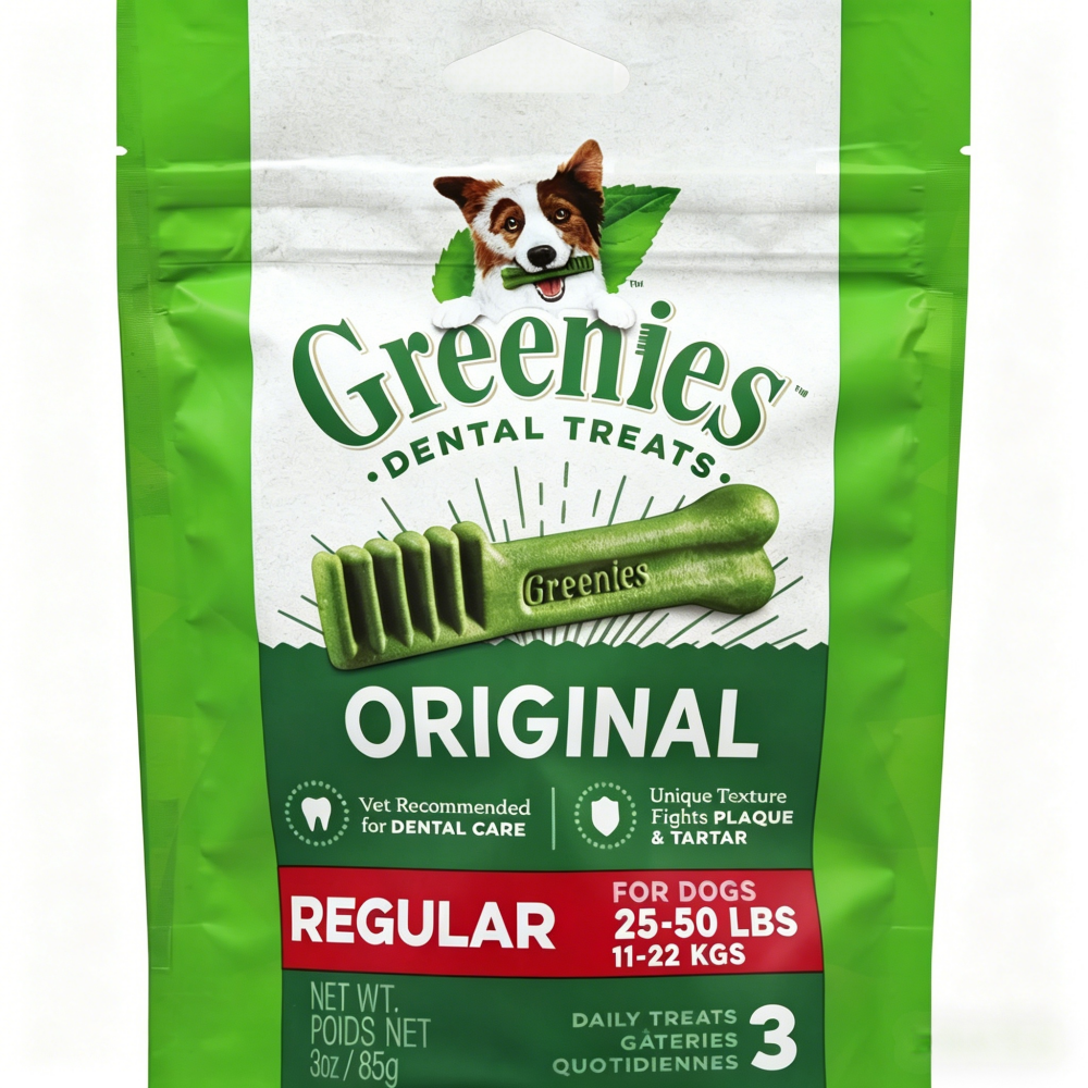 Greenies Dental Chews for Dogs, Regular Size, 36 Count — Fresh Breath & Tartar Control Chew Sticks for Medium Dogs