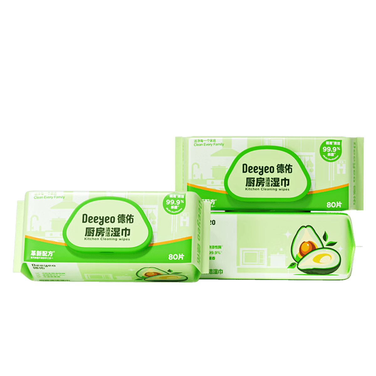 Deyou Kitchen Wet Wipes, 80 Sheets/Pack