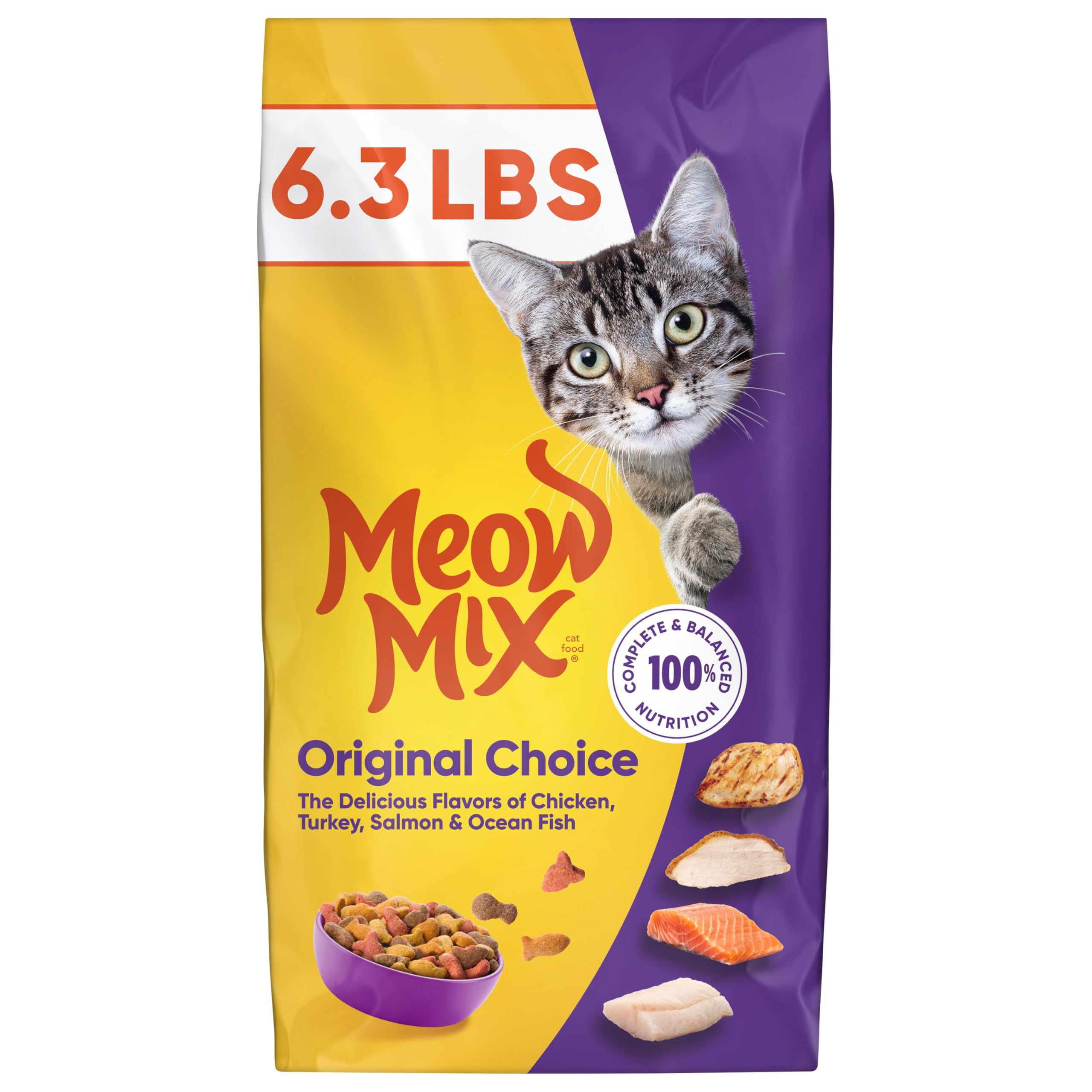Meow Mix Original Choice Dry Cat Food, 6. 3 lb Bag
