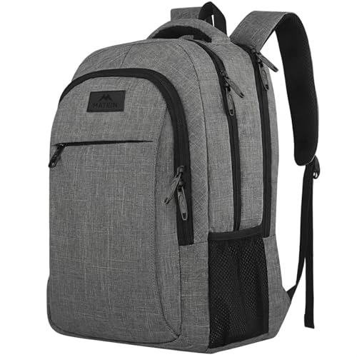 MATEIN Travel Laptop Backpack — Slim Anti-Theft Business Backpack, Water-Resistant College/School Computer Bag, Fits up to 15. 6" Laptop, Grey
