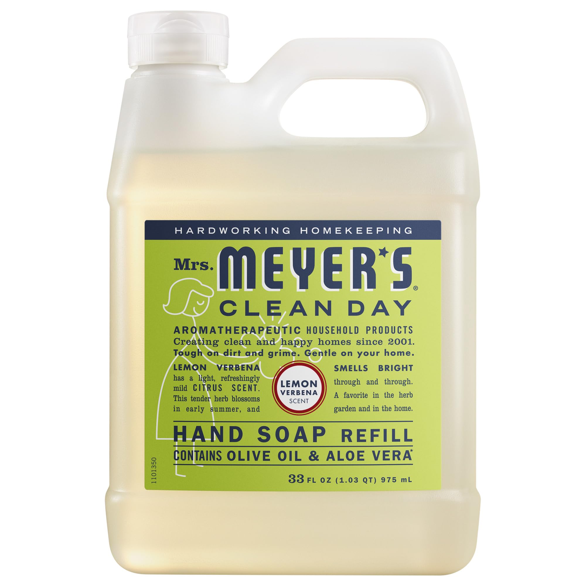 Mrs. Meyer's Clean Day Liquid Hand Soap Refill, Lemon Verbena, 33 fl oz