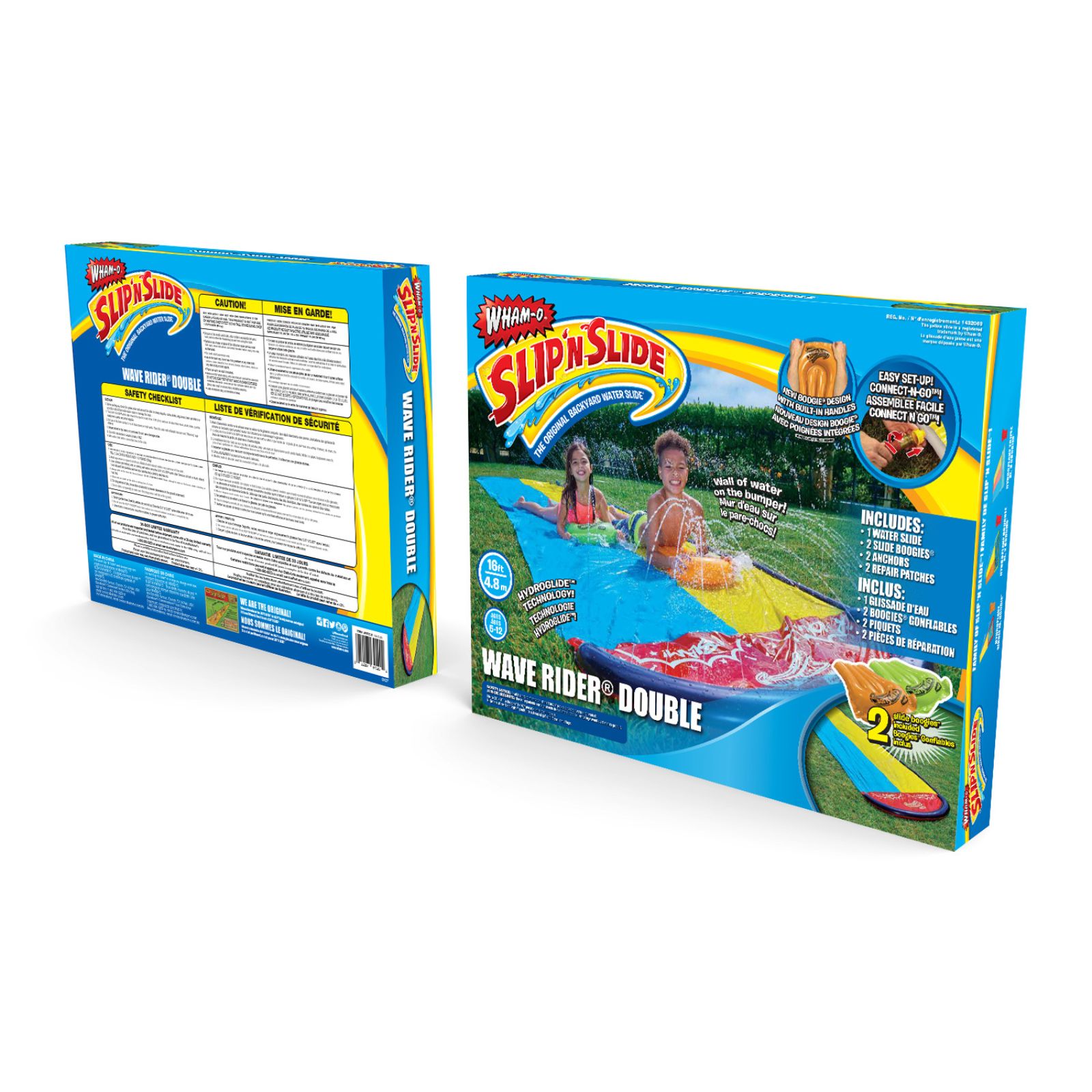 Wham-O Slip 'N Slide 16ft Double-Lane Inflatable Water Slide with Sprinkler & 2 Inflatable Boards detail image 7