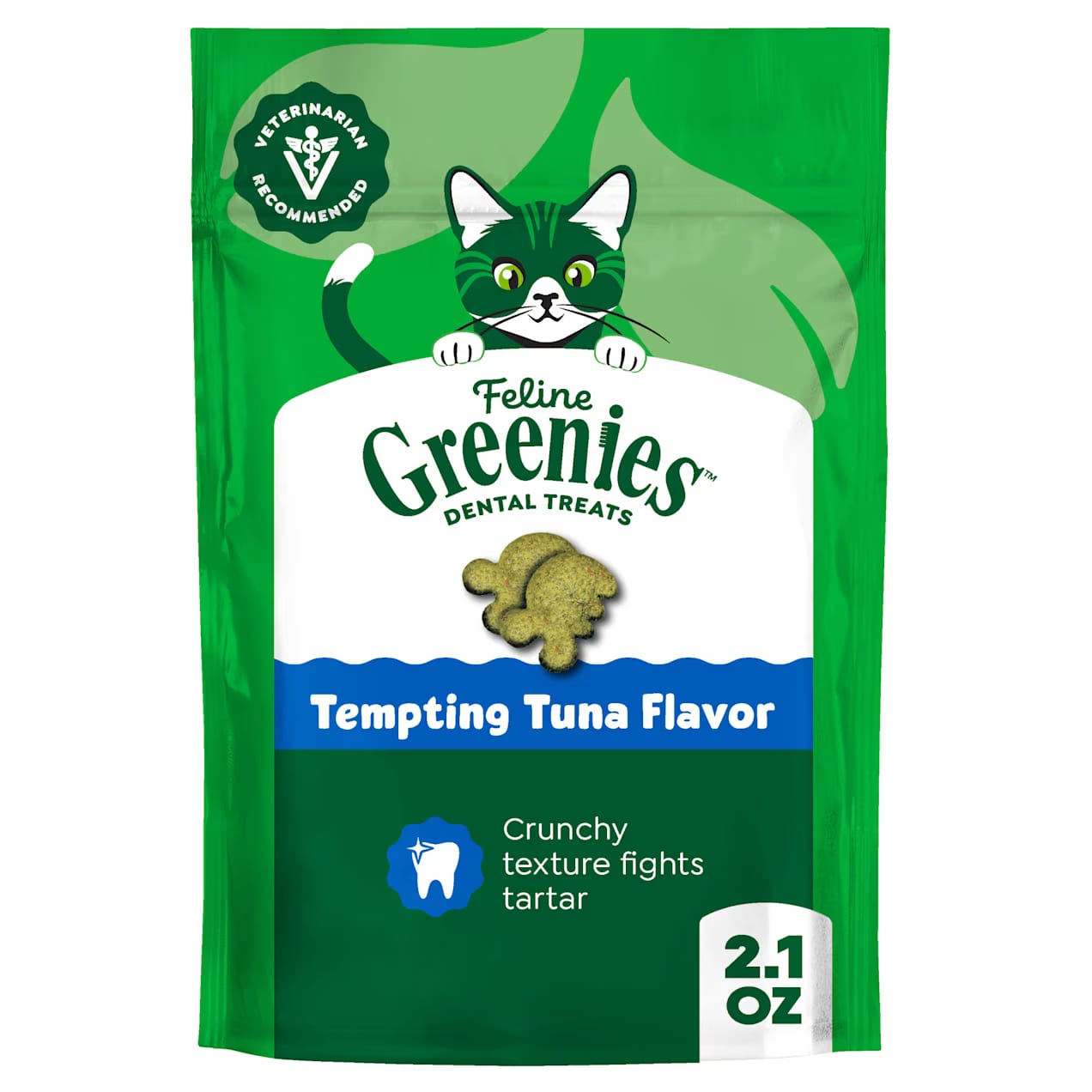Greenies Tuna-Flavored Natural Dental Treats for Adult Cats — Helps Clean Teeth, Freshen Breath & Support Daily Oral Health