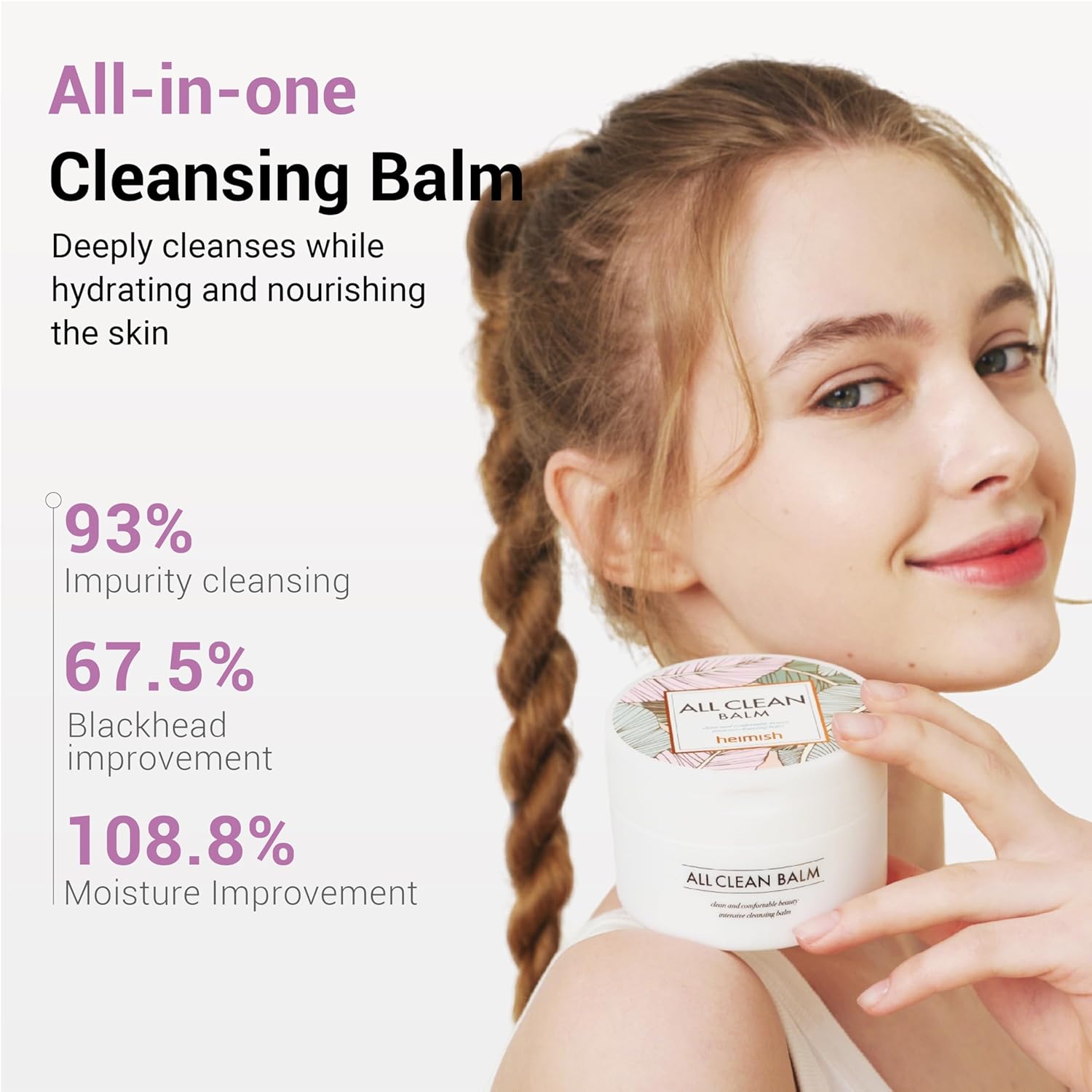 HEIMISH All Clean Balm 4.0fl.oz/120ml - Cleansing Balm, Waterproof Makeup Remover, Face Cleanser, Oil Based Cleanser, Korean Skincare with Natural Aroma Oil, Vegan