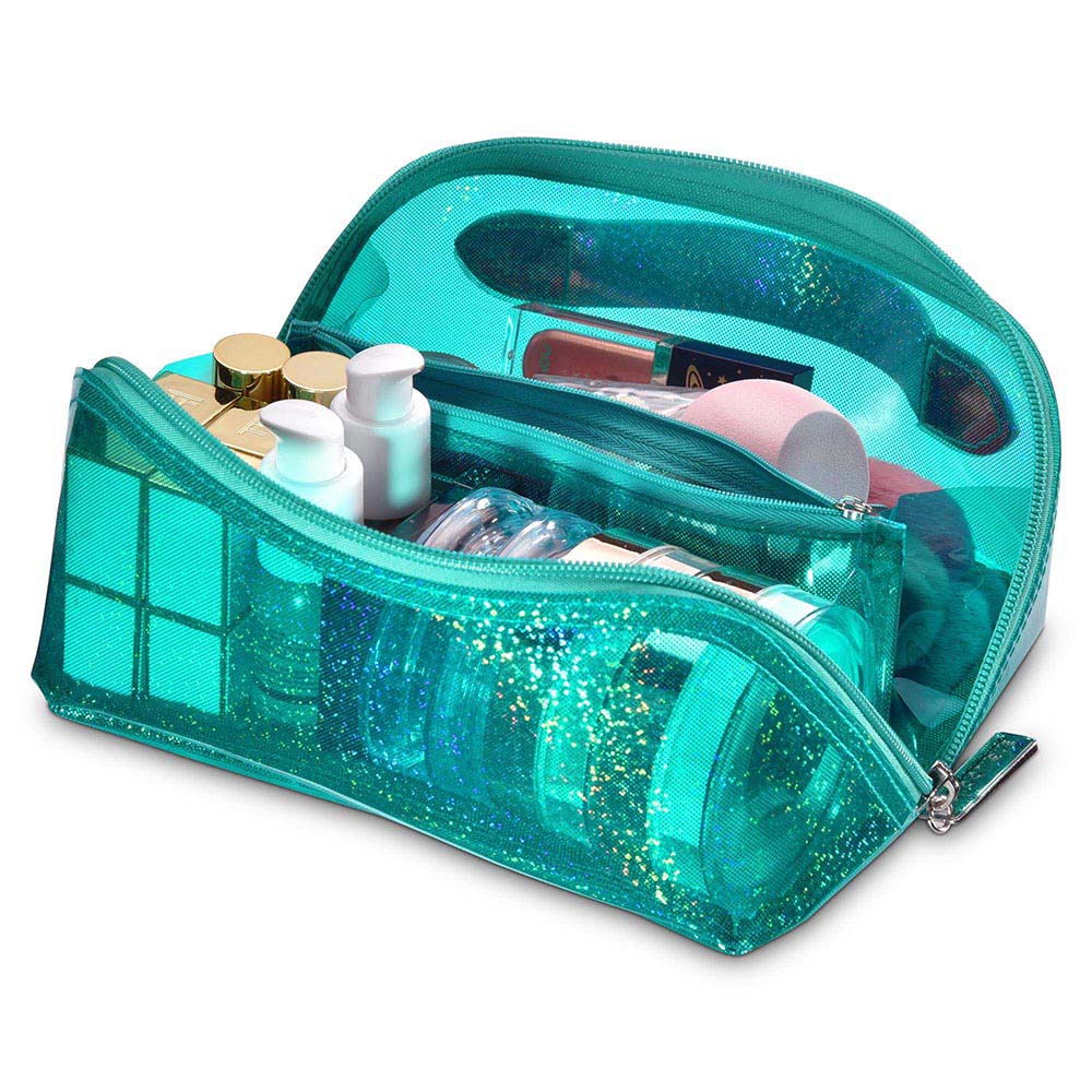 Sequin Travel Makeup Bag (with Compartments)