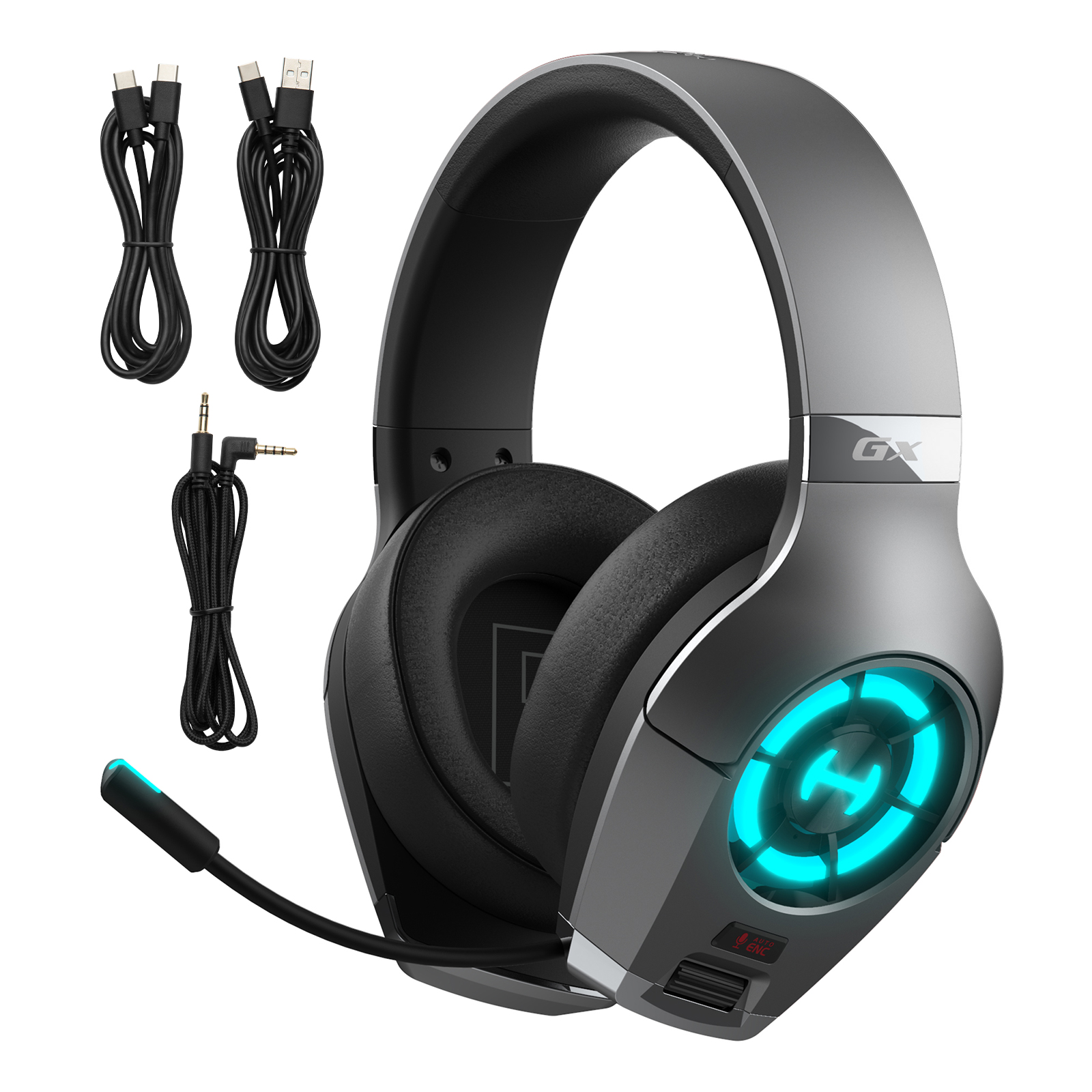Edifier HECATE GX Hi-Res Gaming Headset (Grey) Wired Over-Ear Headphones with Multi-Interface Connectivity, Mic, RGB Lighting, ENC Noise Reduction, 50mm Drivers