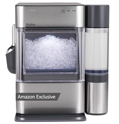 GE Profile Opal Ultra, Countertop Nugget Ice Maker, 1 Gal XL Side Tank, *Amazon Exclusive*, 38 lbs/Day, Pebble Pellet Crushed Ice Machine, WiFi Stainless Steel