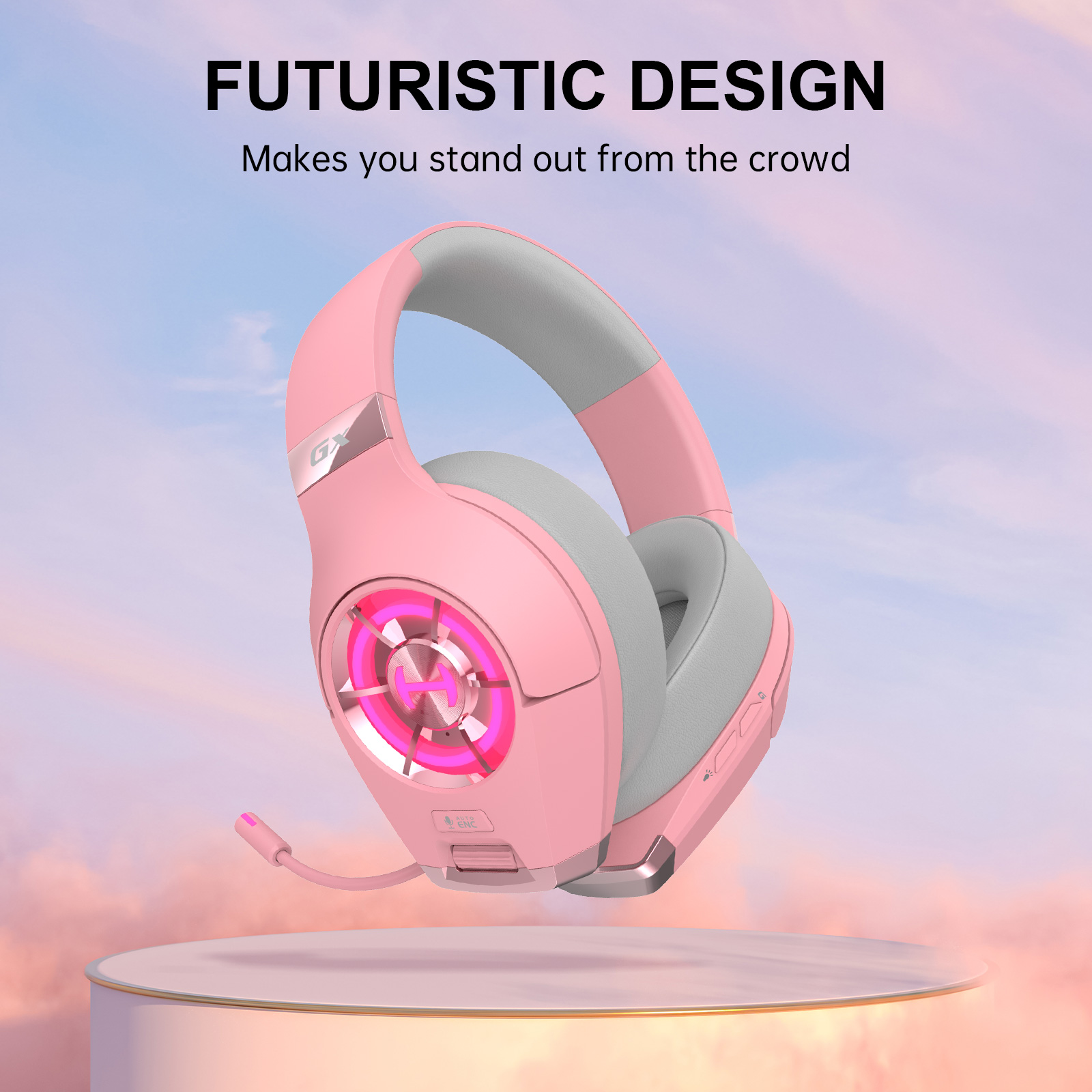 EDIFIER HECATE GX High-Resolution Gaming Headset - Pink, Wired Triple-Interface Headband with Mic, RGB, ENC Noise Reduction, 50mm Drivers detail image 2