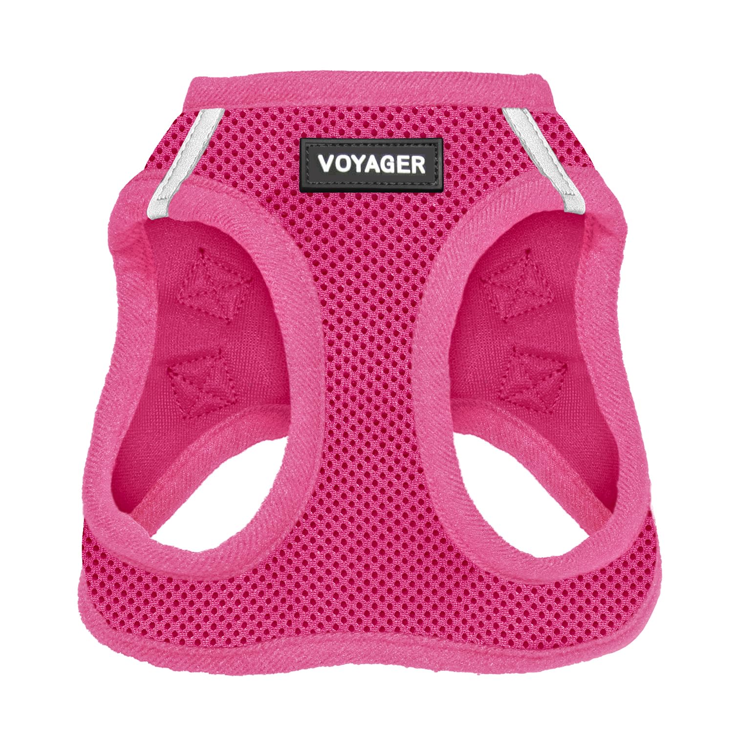 Best Pet Supplies Voyager Step-In Air Mesh Harness - Reflective, No-Pull Vest Harness with Hook & Loop, Buckle & Double D-Rings - Fuchsia, M