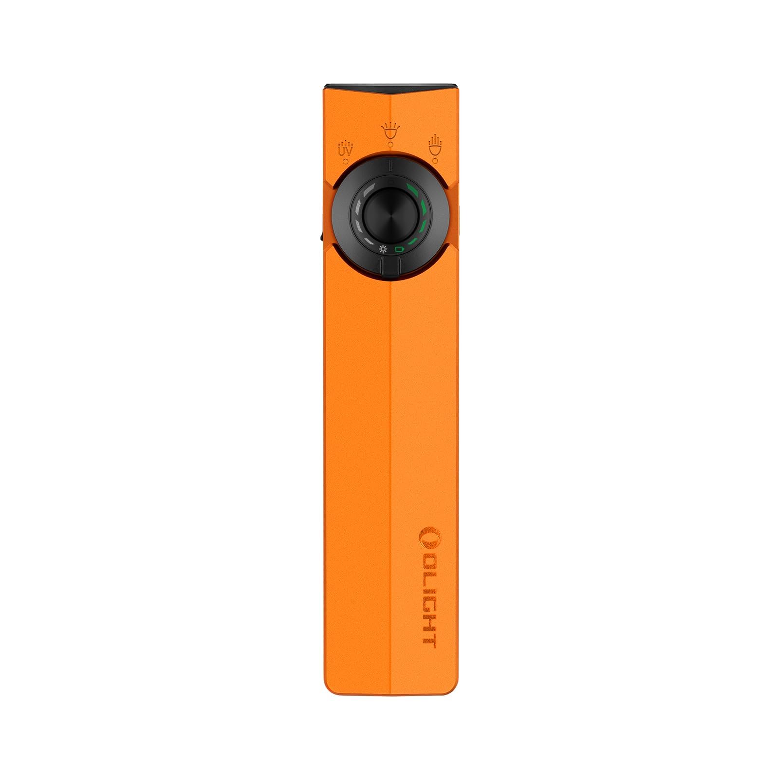 OLIGHT ArkPro EDC Flat Flashlight Rechargeable with Green Beam, UV and White LED, 1500 Lumens, USB-C/Magnetic Charging, Pocket-Sized (Orange CW)
