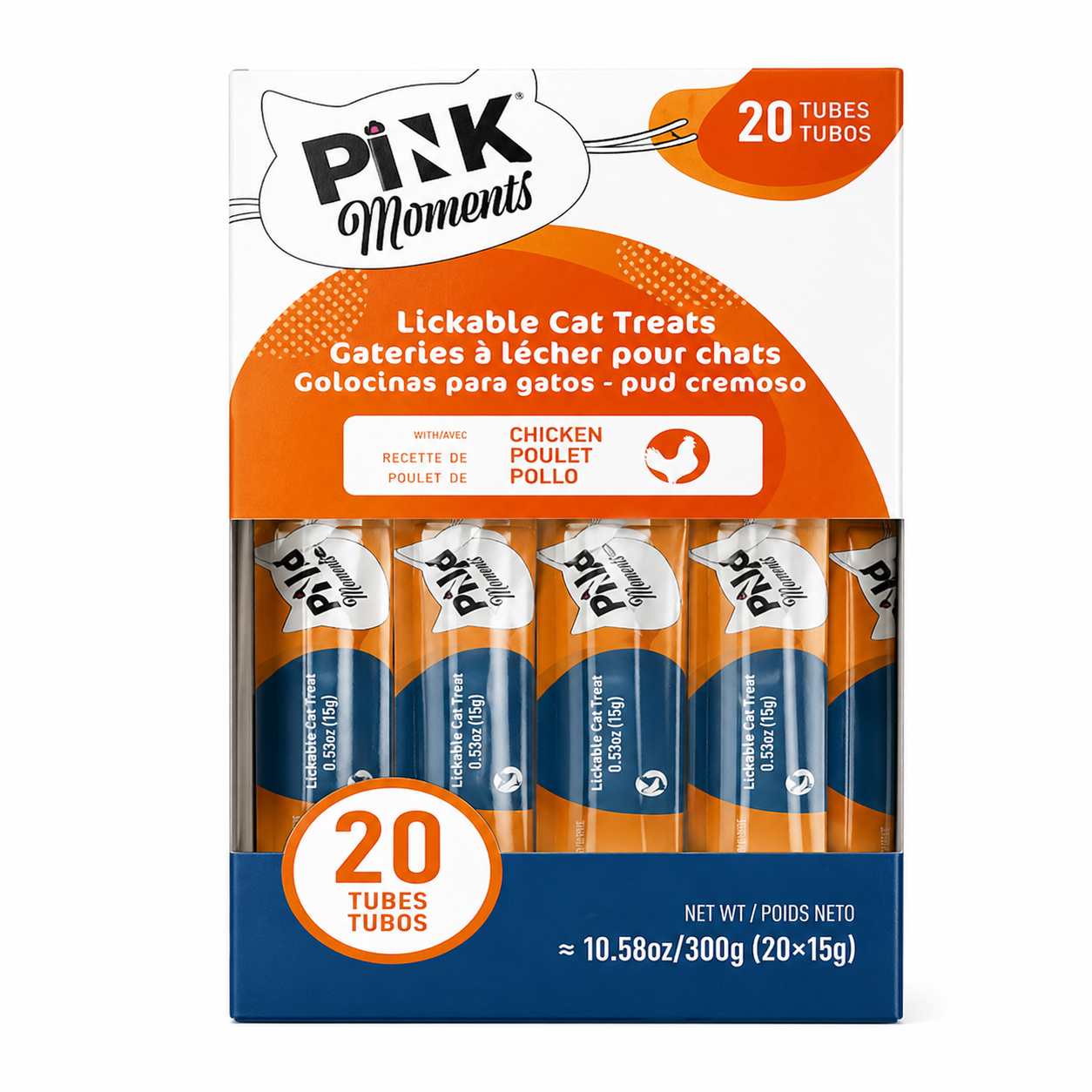 Pink moments lickable Cat treat
Chicken 15g*20 tubes