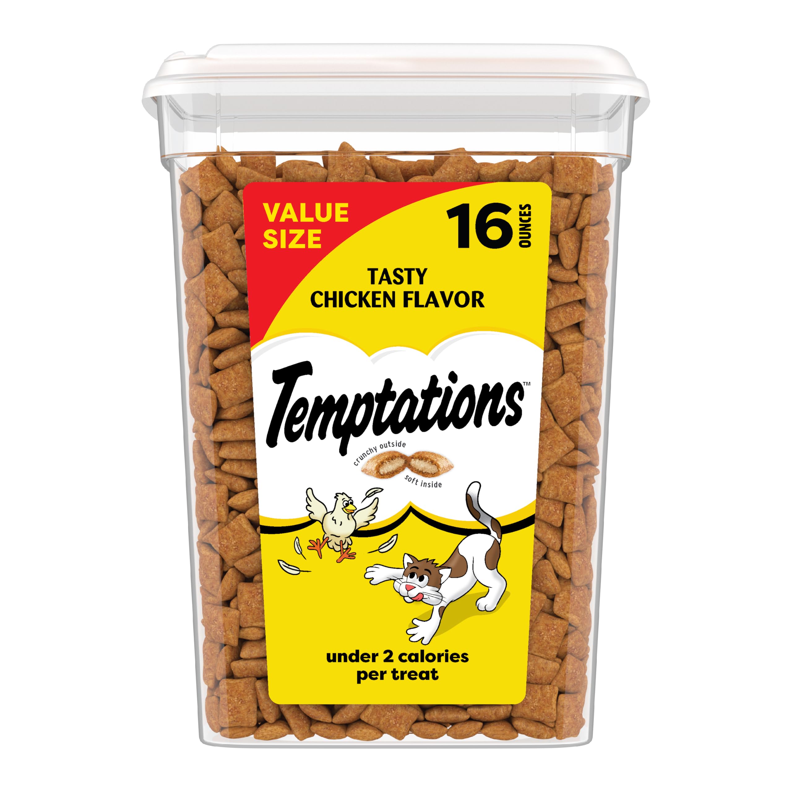 Temptations Cat Treats Classic Crunchy and Soft Cat Treats, Tasty Chicken Flavor, 16 oz. Tub