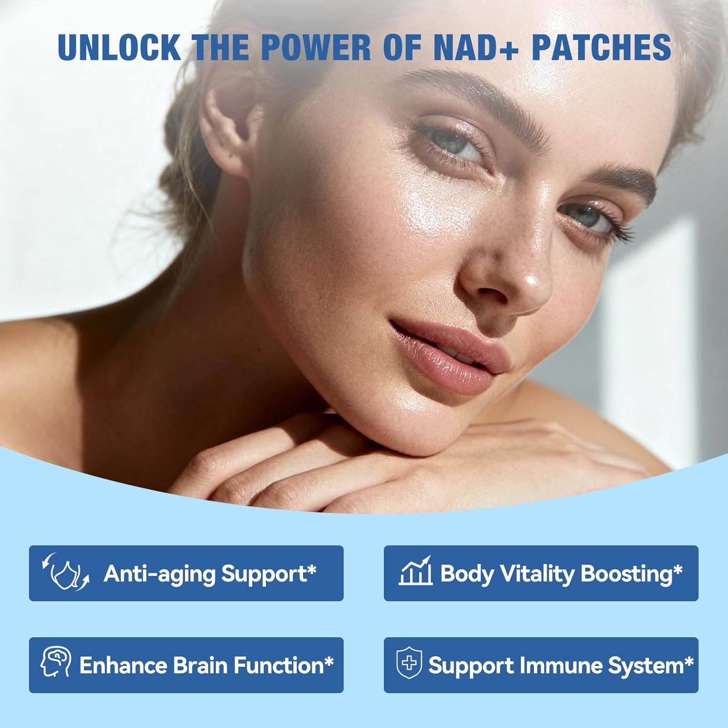 Qualilife NAD+Patches for Women & Men, Wellness Patches for Anti-Aging & Energy Support - with Resveratrol, CoQ10, Nicotinamide Riboside, PQQ - 30 Days Supply detail image 1
