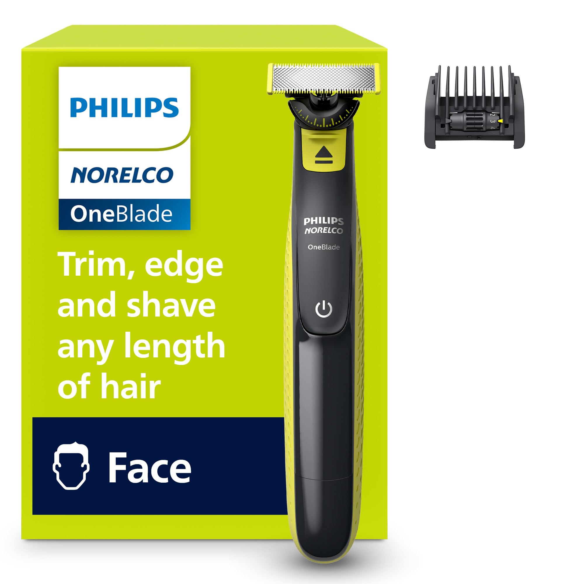 Philips Norelco One 360 Hybrid Face Electric Beard Trimmer and Shaver, 5-in-1 Adjustable Comb, Model QP2724/90