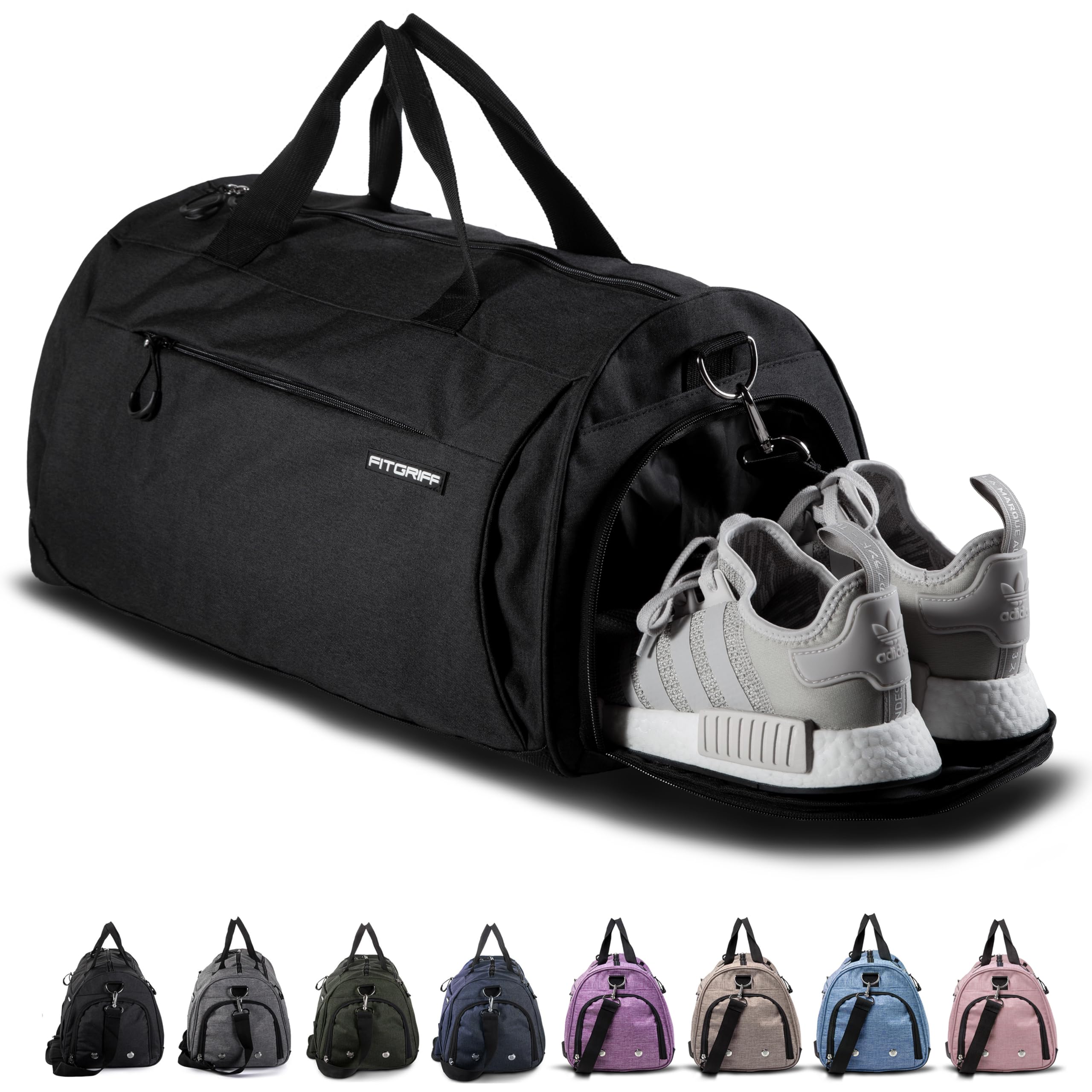 Fitgriff Gym Bag for Men & Women with Shoe & Wet Compartment - Duffle Bag for Travel, Sports & Workout