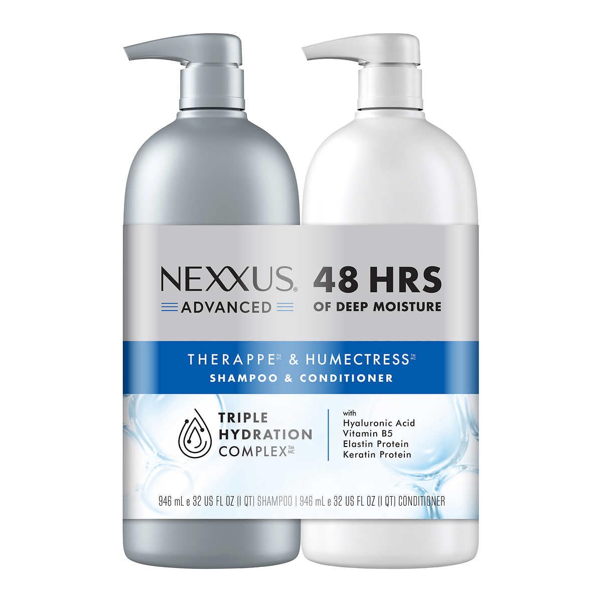 Nexxus THERAPPE and HUMECTRESS Advanced Hydration Shampoo and Conditioner for Dry Hair, 32 fl oz (2 Pack)