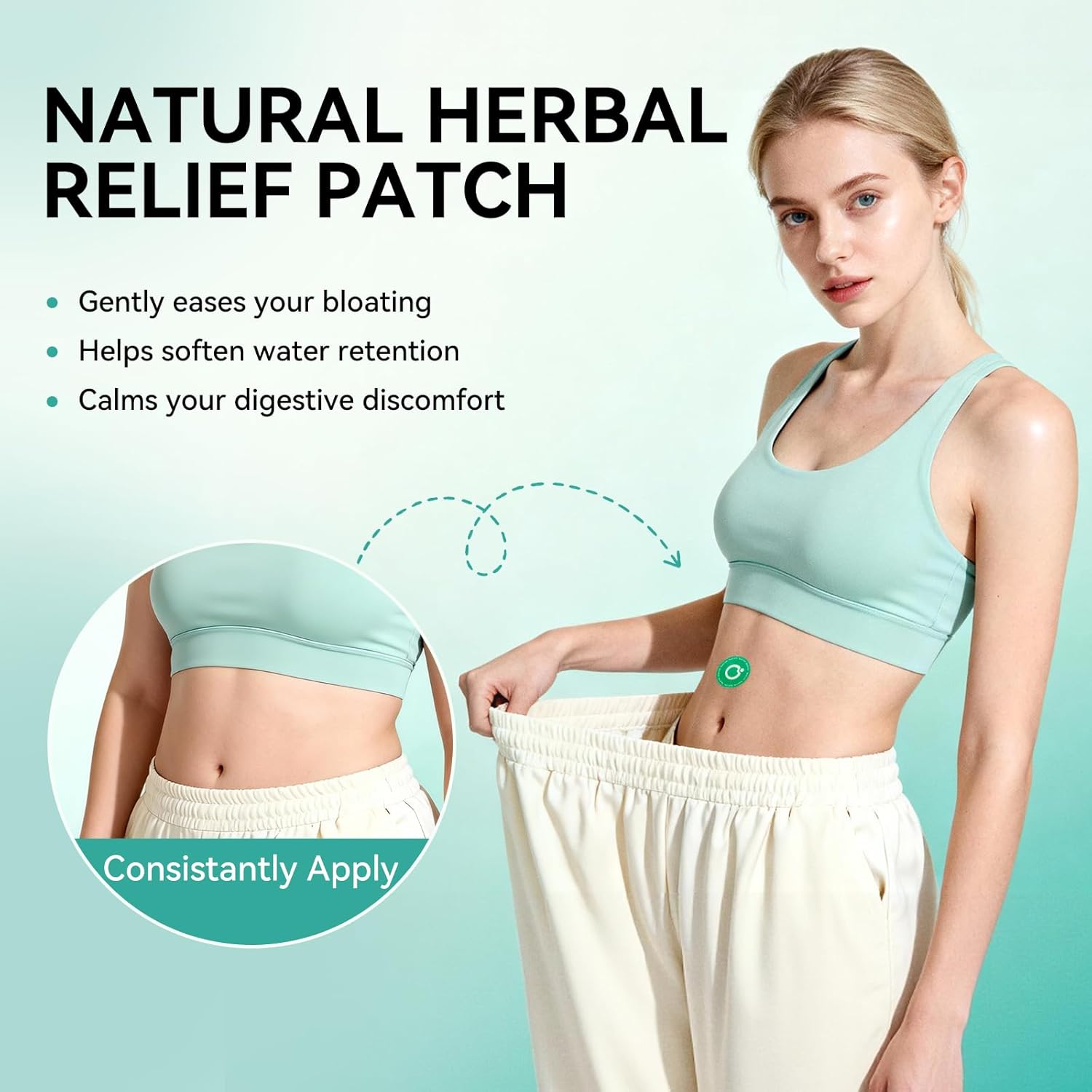 Qualilife Unpuff Patches - Wellness Patch with Dandelion, Fennel, Artichoke, Ginger & Turmeric - Natural Herbal Support for Bloating, Water Retention & Digestive Support - 30 Vegan Patches detail image 3