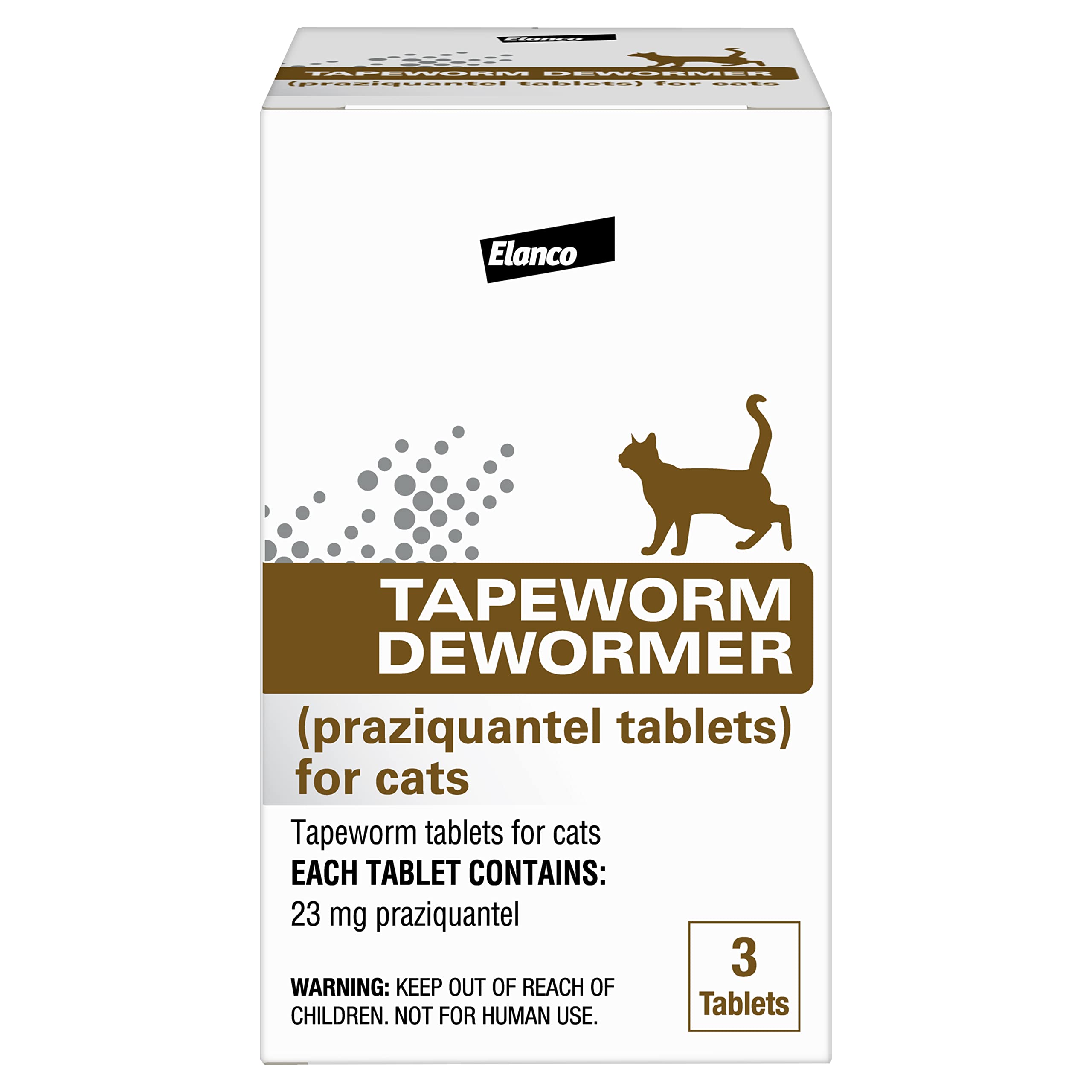 Elanco Tapeworm Dewormer (praziquantel) Tablets for Cats & Kittens, 3-Count