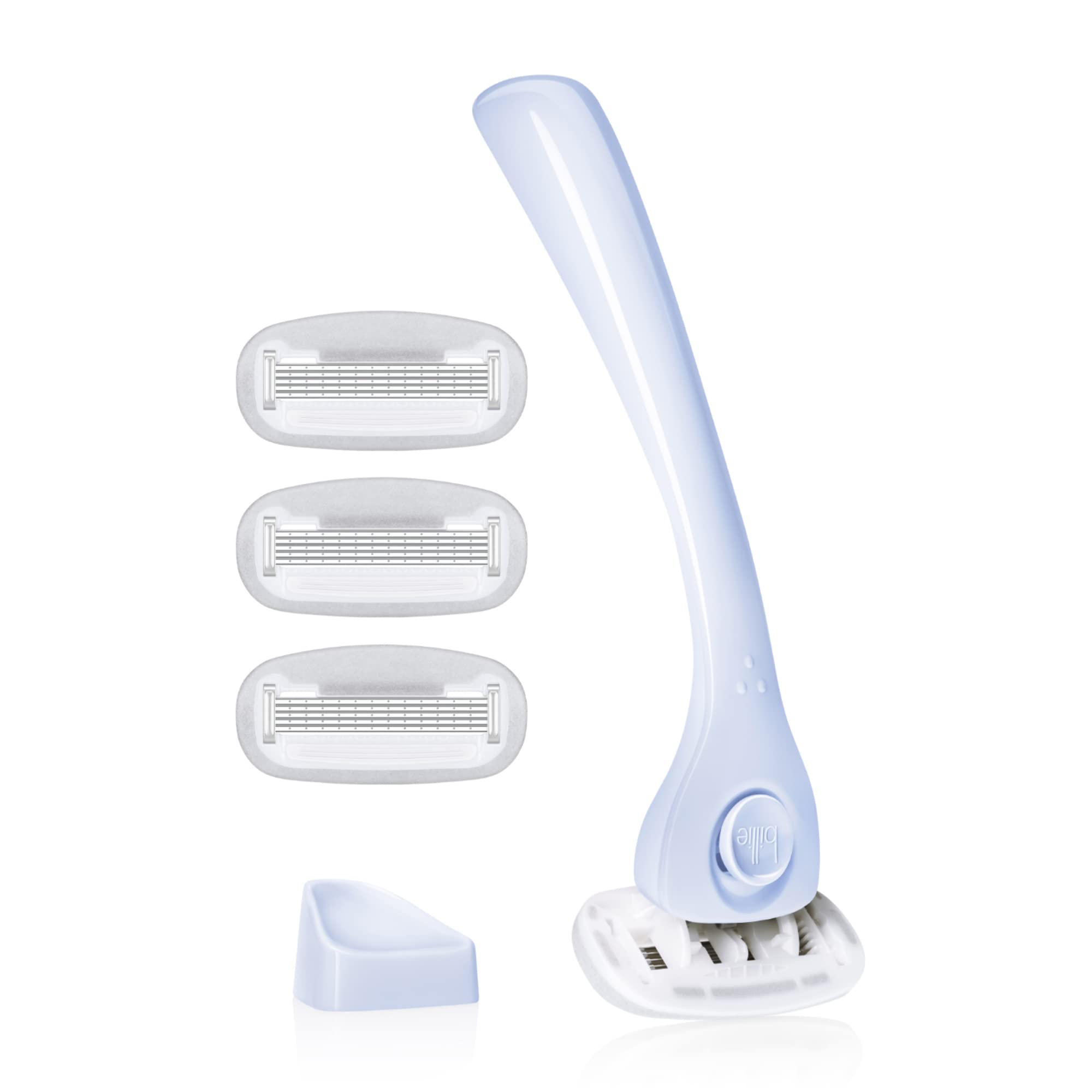 Billie Razors for Women, Cool Blue - 1 Handle, 4 Refills & Magnetic Holder