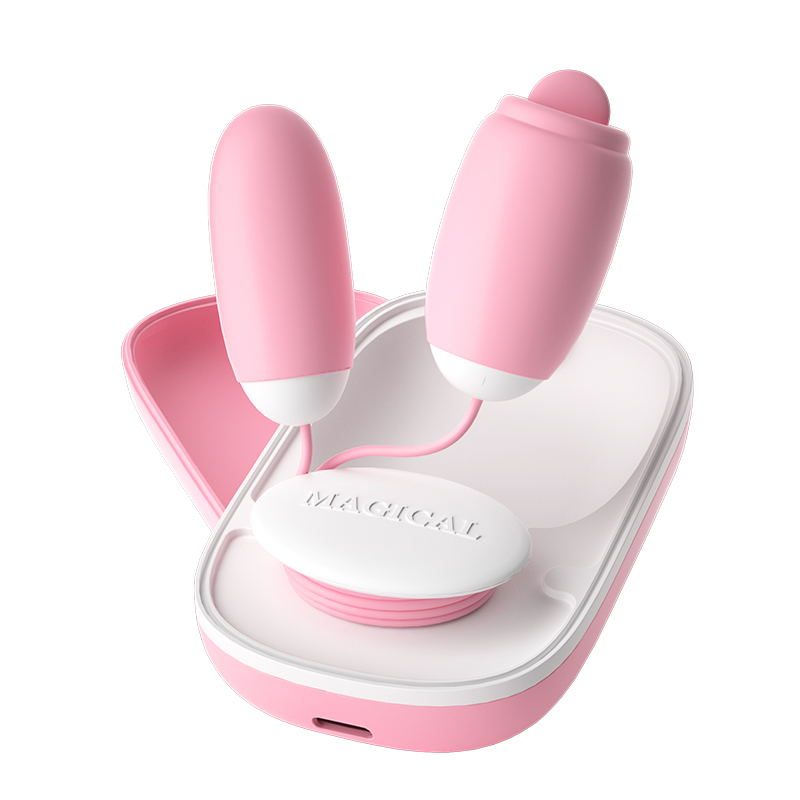 LILO Dual-Head Tongue-Simulating Vibrating Massager for Women — External Licking + Internal Vibration, 12 Lick Modes & 12 Vibration Modes, Magnetic Portable Case, USB-C Rechargeable, Pink