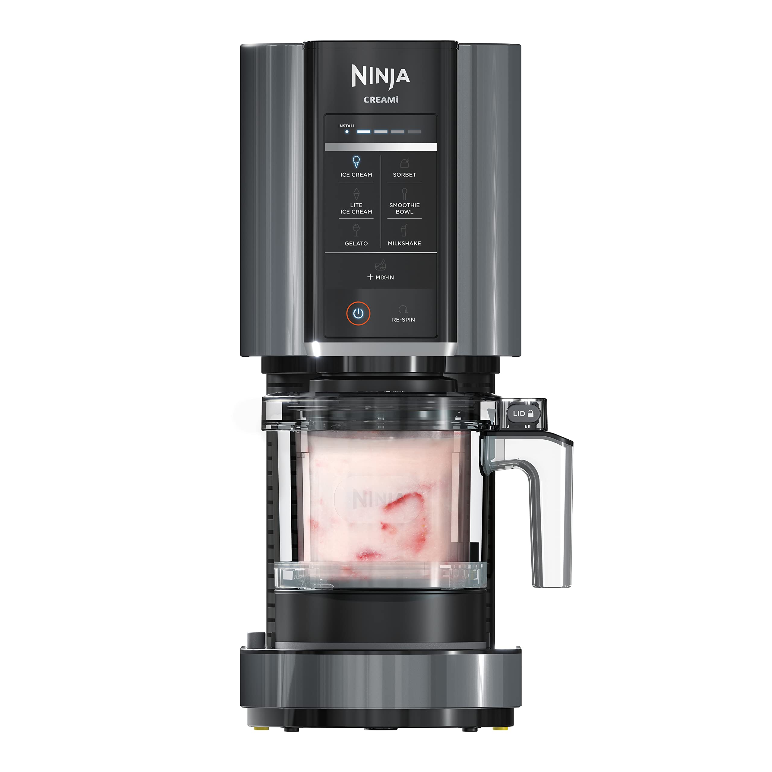 Ninja CREAMi Ice Cream Maker | 7-in-1 – Ice Cream, Gelato, Sorbet, Milkshakes, Mix-ins, Smoothie Bowls | Includes 16 oz Dishwasher-Safe Pint & Storage Lid | Black | NC299AMZ