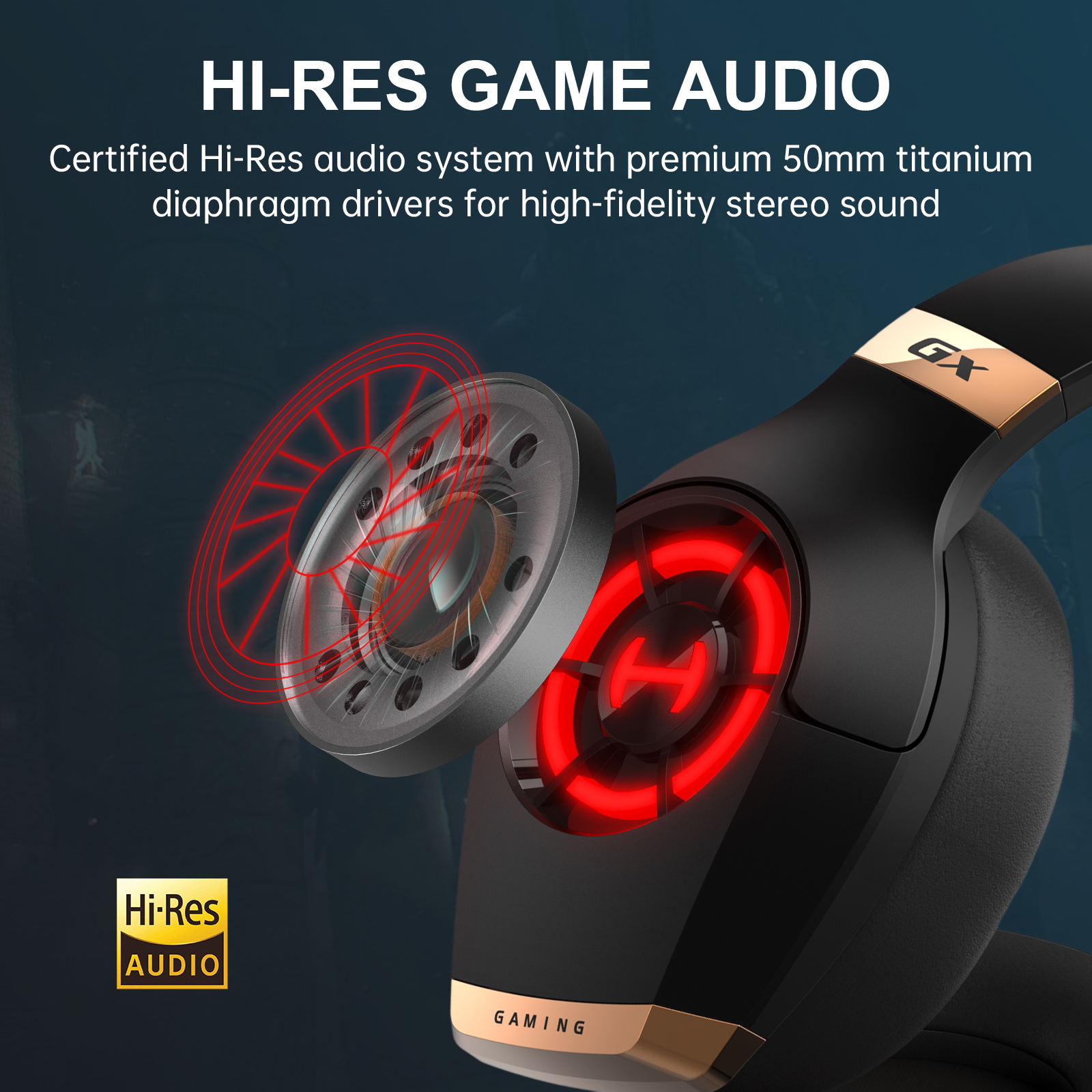 Edifier HECATE GX Hi-Res Gaming Headset, Black — Wired Multi-Interface Over-Ear Headphones with Mic, RGB Lighting, ENC Call Noise Reduction, 50mm Driver detail image 4