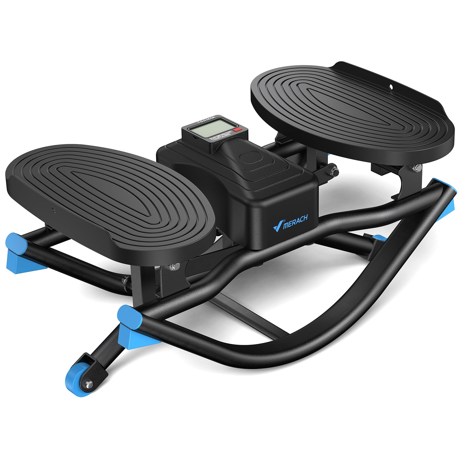 Stepper oscilante 3D Merach con bandas de resistencia — Tabla de equilibrio de bajo impacto, capacidad 150 kg