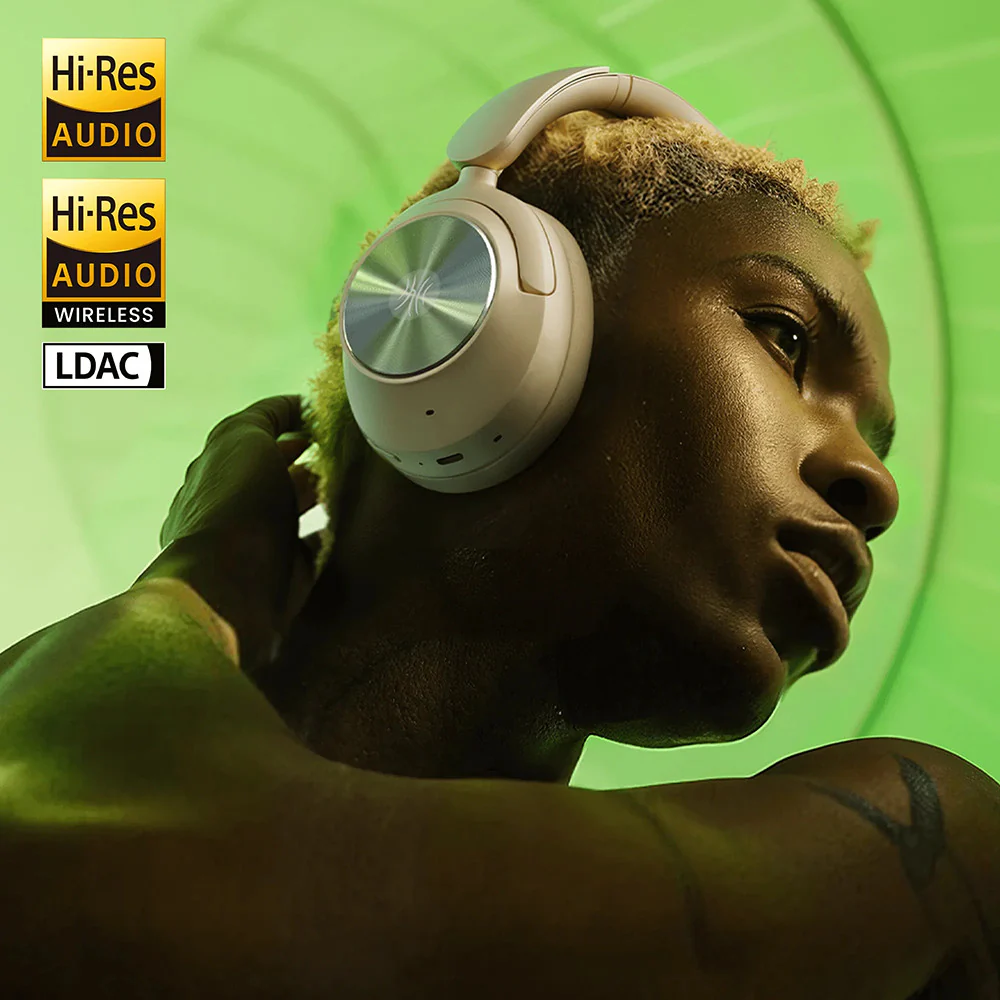 OneOdio Focus A6 — 75H Battery, −48dB Hybrid Active Noise Cancelling Bluetooth Over-Ear Headphones, Hi-Res LDAC Sound, Bluetooth 6.0 — Ideal for Commuting, Travel, Office and Music detail image 4