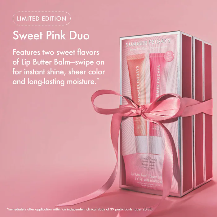 Summer Fridays Butter Balm Lip Balm Duo (Limited-Edition Sweet Pink Set) — Long-Lasting Hydration, Softens Lip Lines, Lip Care Gift Set detail image 1