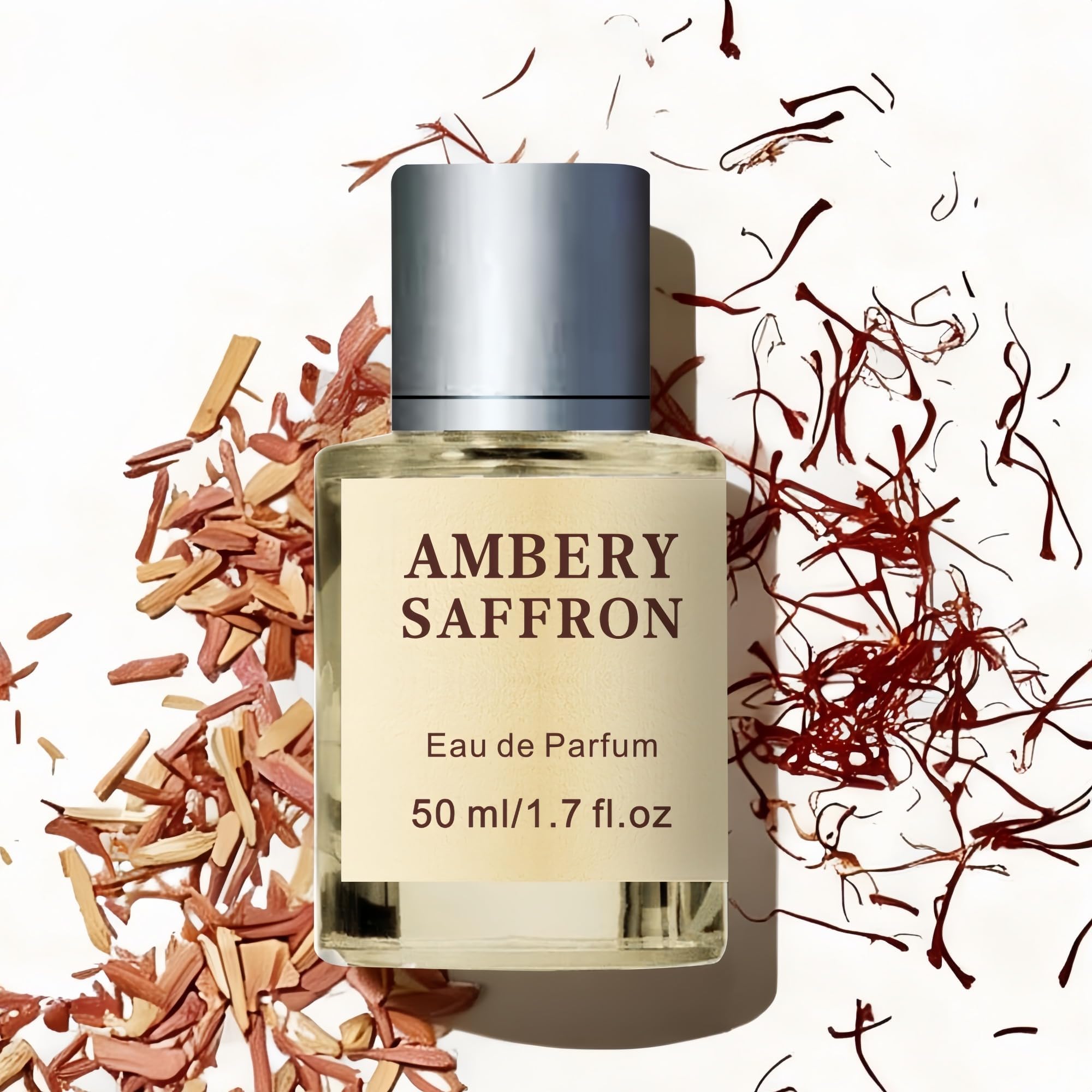 Ambery Saffron Eau de Parfum 50ml — Unisex Long-Lasting Warm & Woody Fragrance, Vegan & Cruelty-Free
