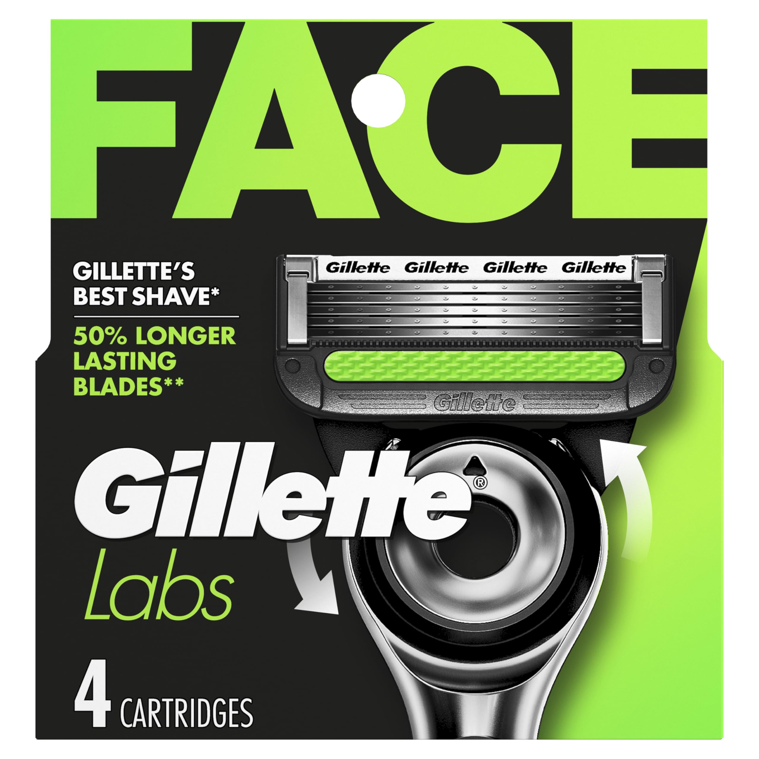 Gillette Labs Razor Blade Shaving Refills for Men, 4 count