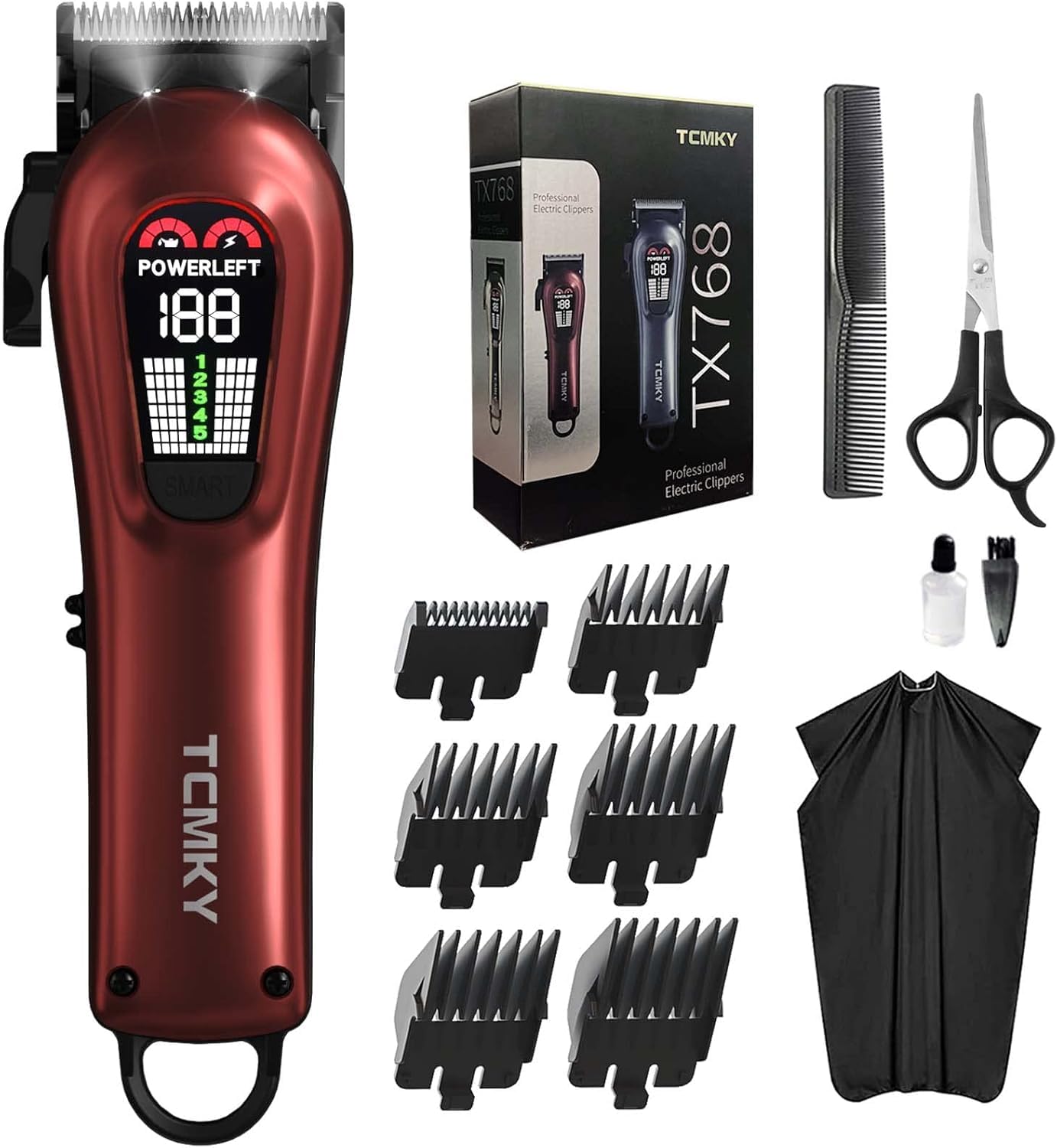 TCMKY Hair Clippers for Men Barber Clippers Rechargeable Hair Trimmer Kit