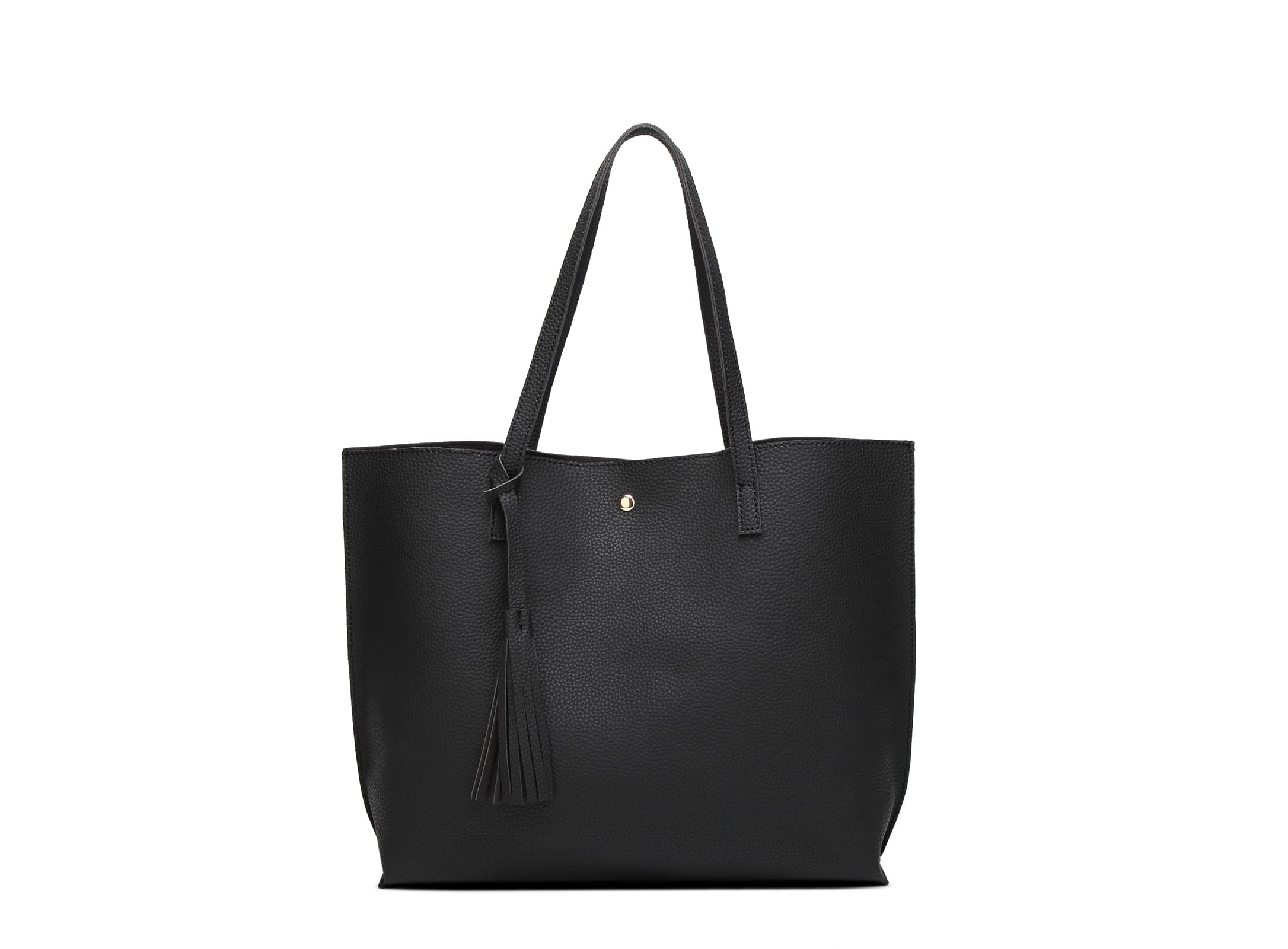 Dreubea Women's Soft Faux Leather Tote Shoulder Bag from, Big Capacity Tassel Handbag