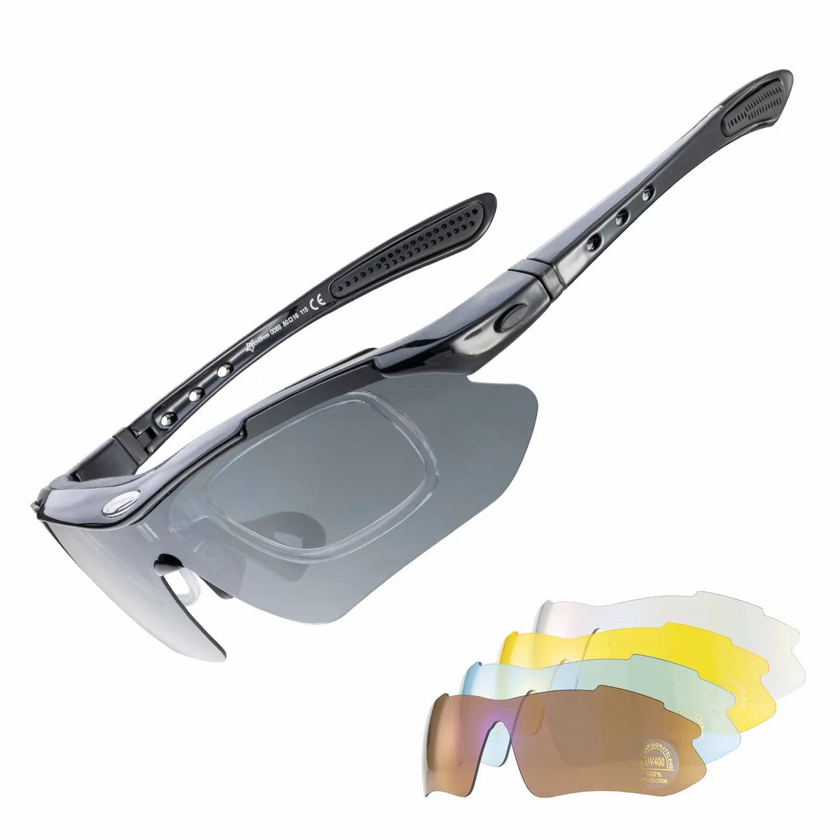 ROCKBROS Cycling Sunglasses UV400, Polarized Interchangeable Bike Glasses, Windproof Sports Eyewear for Road Bike MTB Running detail image 2