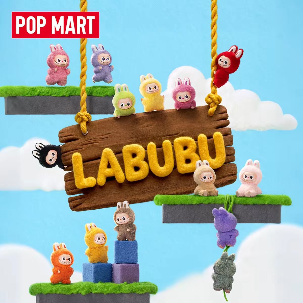POP MART Labubu Pin for Love Heart Badge Series A-M Letter (AM) Vinyl Plush Keychain Blind Box 10.5cm