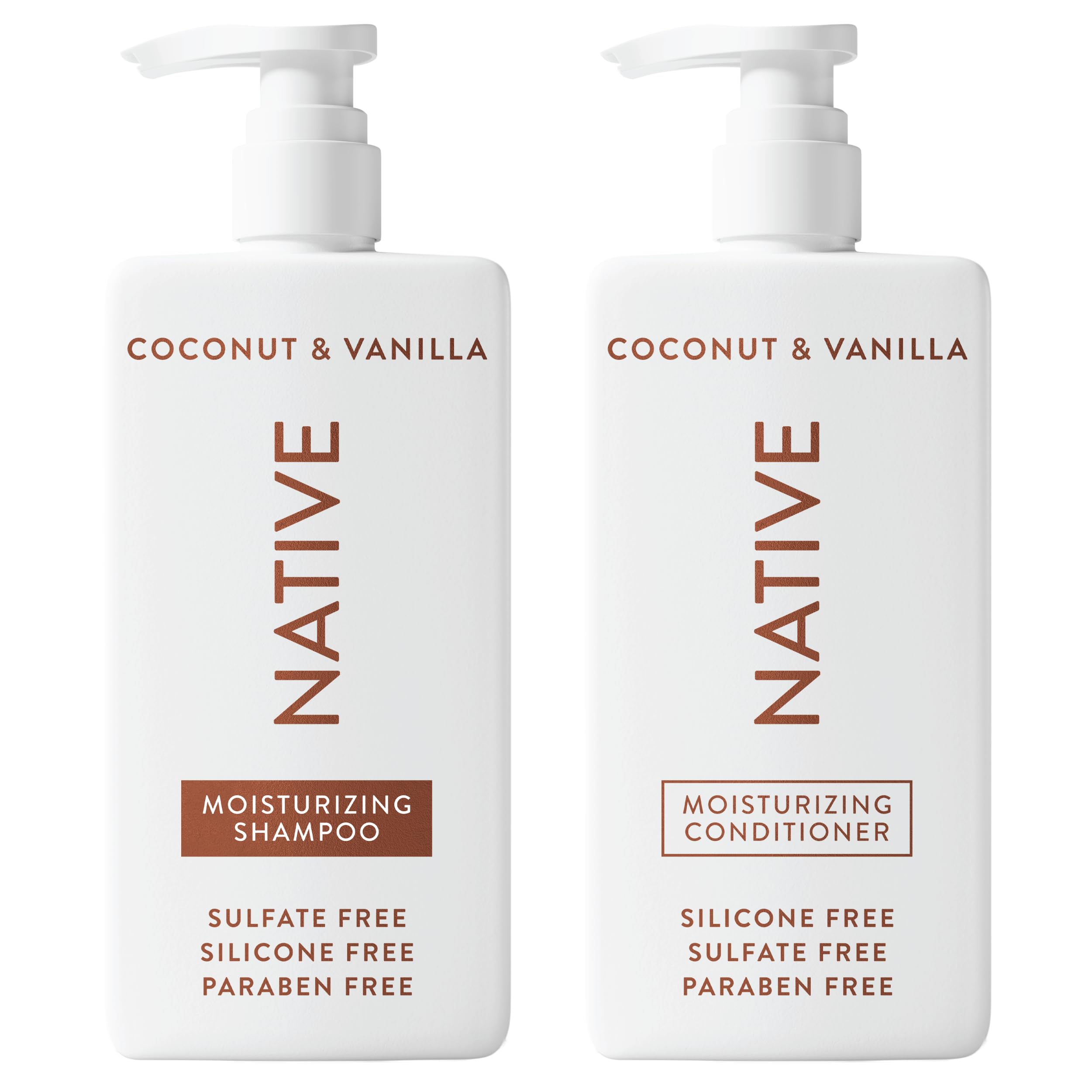 Native Coconut & Vanilla Shampoo and Conditioner Set, Naturally Derived, Sulfate & Dye Free – 2 x 16. 5 fl oz