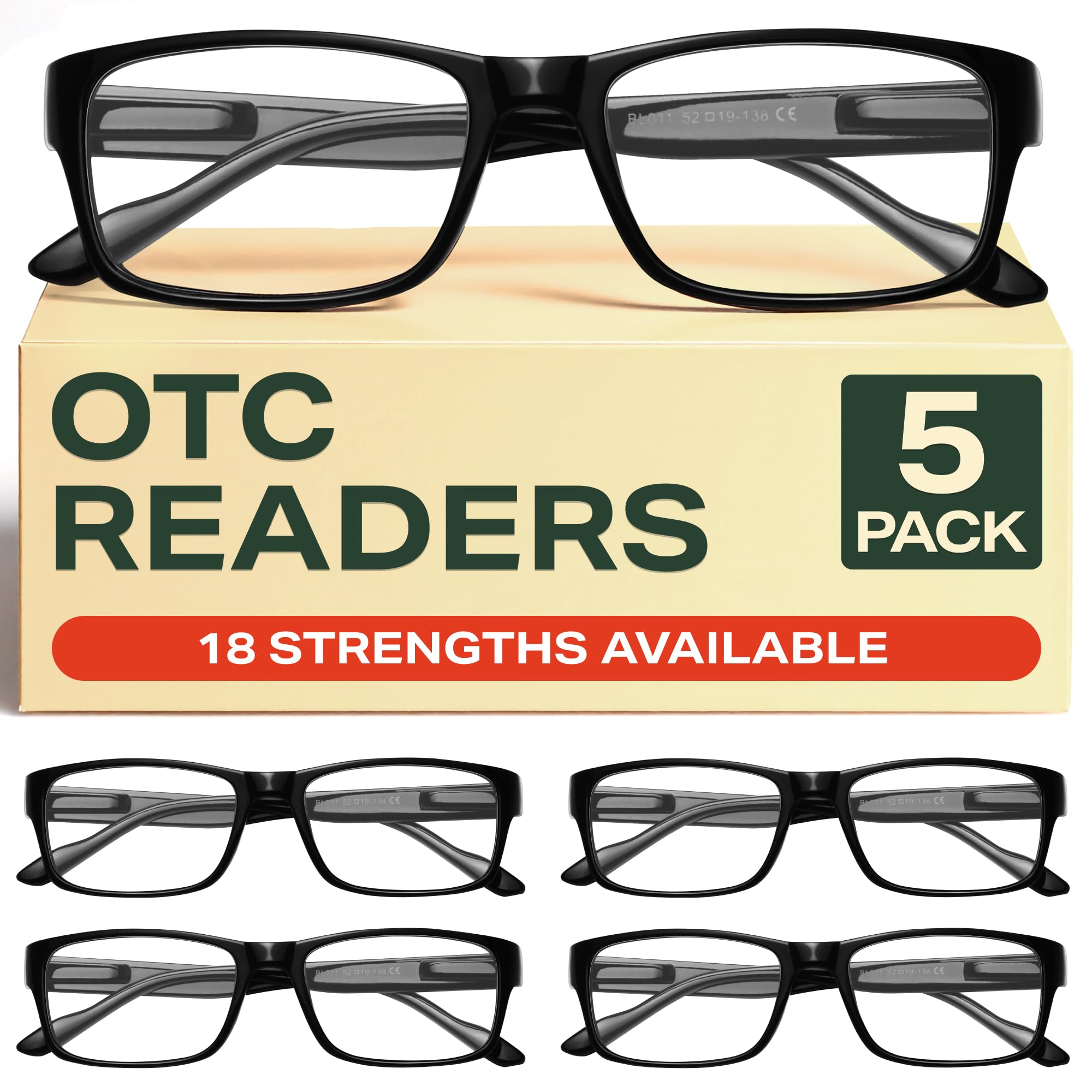 Gaoye Professional Reading Glasses for All Day - Computer Readers with Blue Light Protection - Value Pack