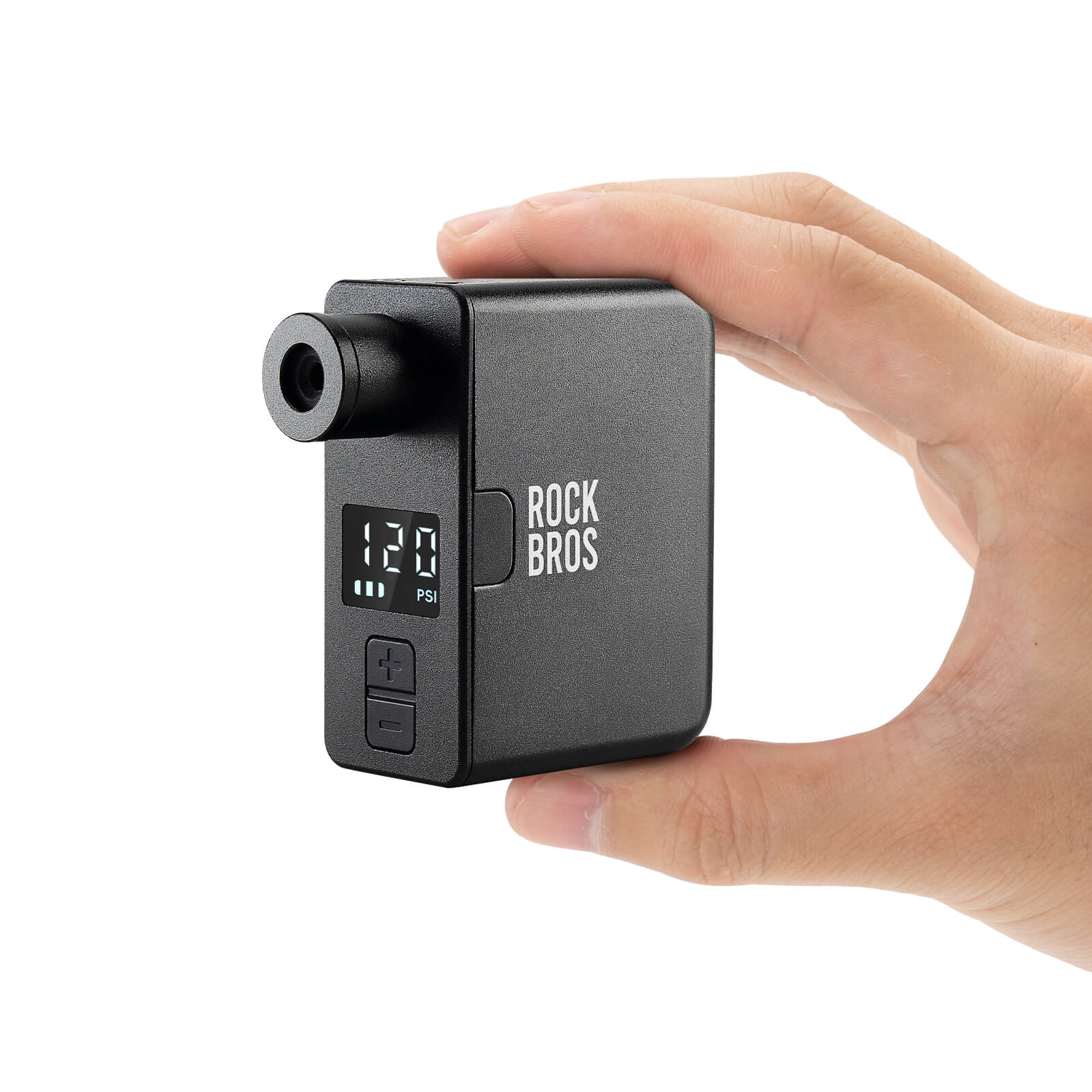 ROCKBROS AS1 Pro Mini Electric Bike Pump, 120PSI Portable Air Compressor with LED Screen, Type-C Rechargeable Tire Inflator for Road Mountain E-Bike detail image 4