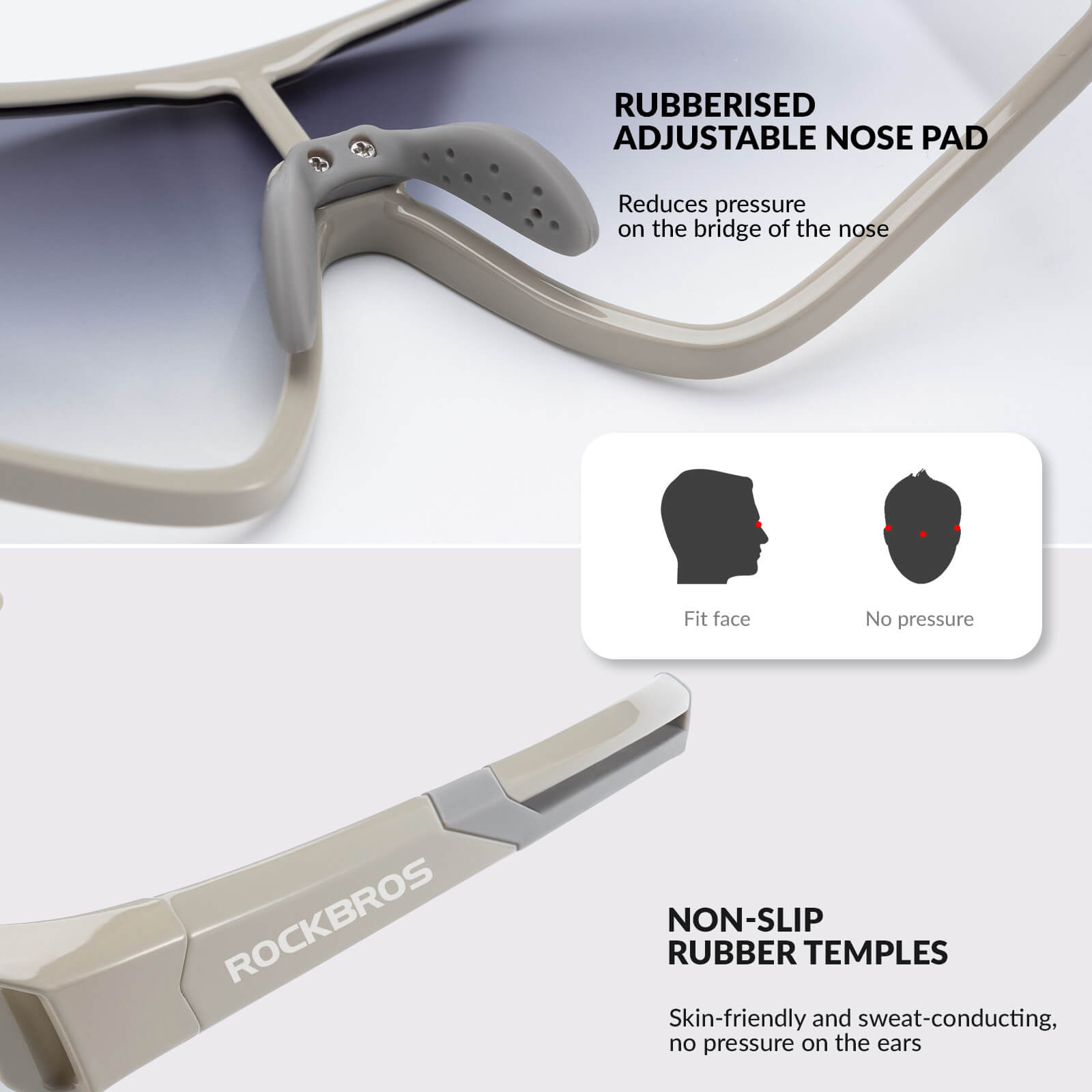 ROCKBROS SP314 Kids Cycling Sunglasses, UV400 Photochromic Sports Glasses for Boys Girls, Lightweight TR90 Frame Auto Tint Changing Eyewear for Biking Fishing Running Outdoor detail image 1