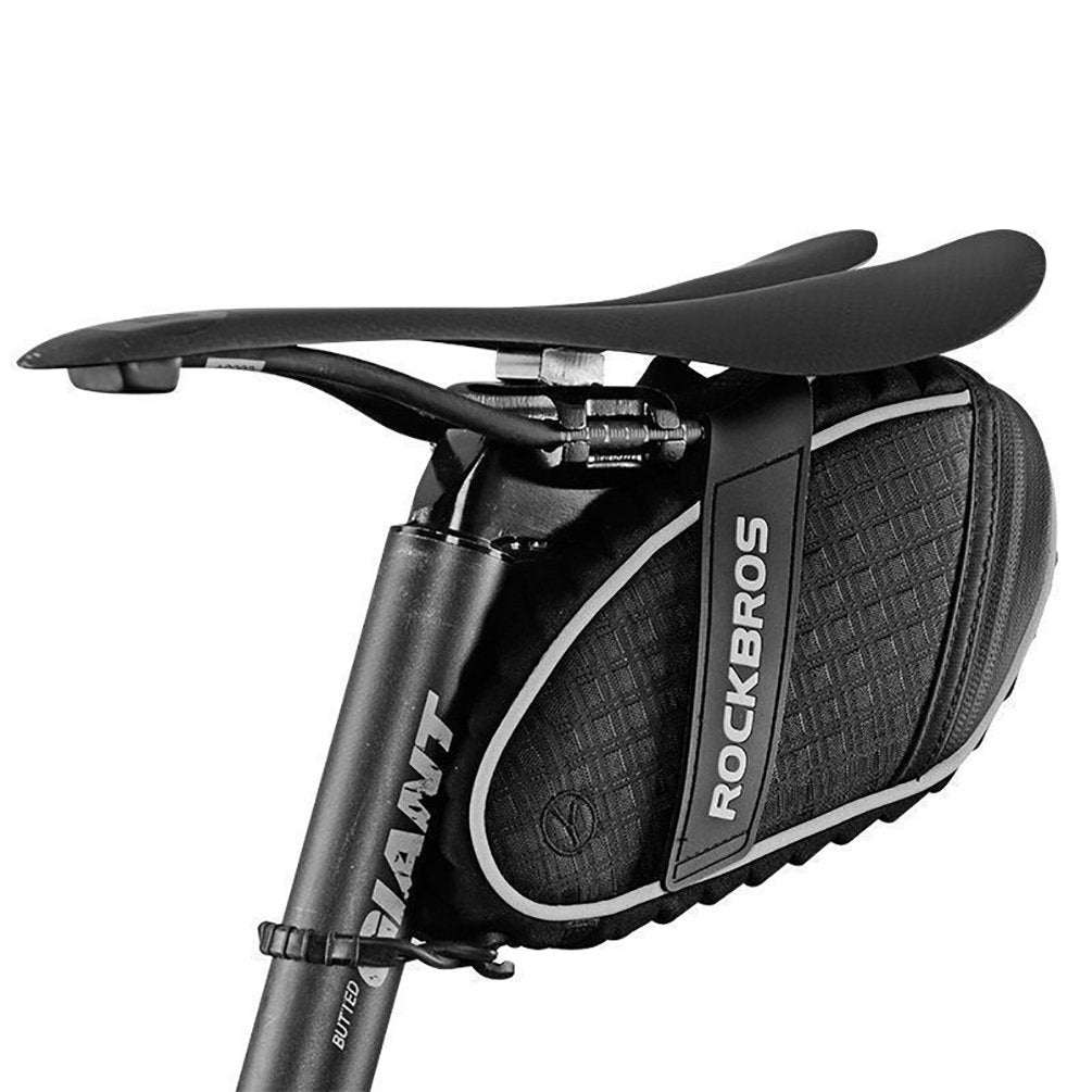 ROCKBROS 3D Hard-Shell Under-Saddle Bike Seat Tail Bag — 1L Waterproof, Shockproof, Quick-Mount