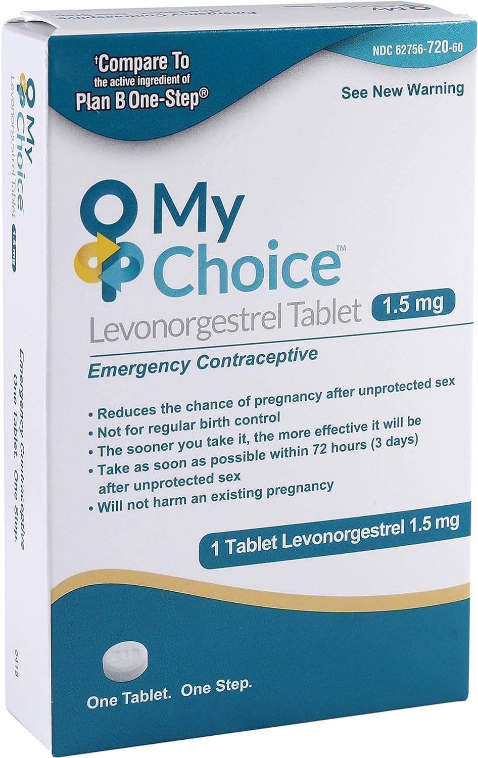 Ohm My Choice Emergency Contraceptive Pill, Levonorgestrel 1. 5 mg, Single Tablet (1 Count)